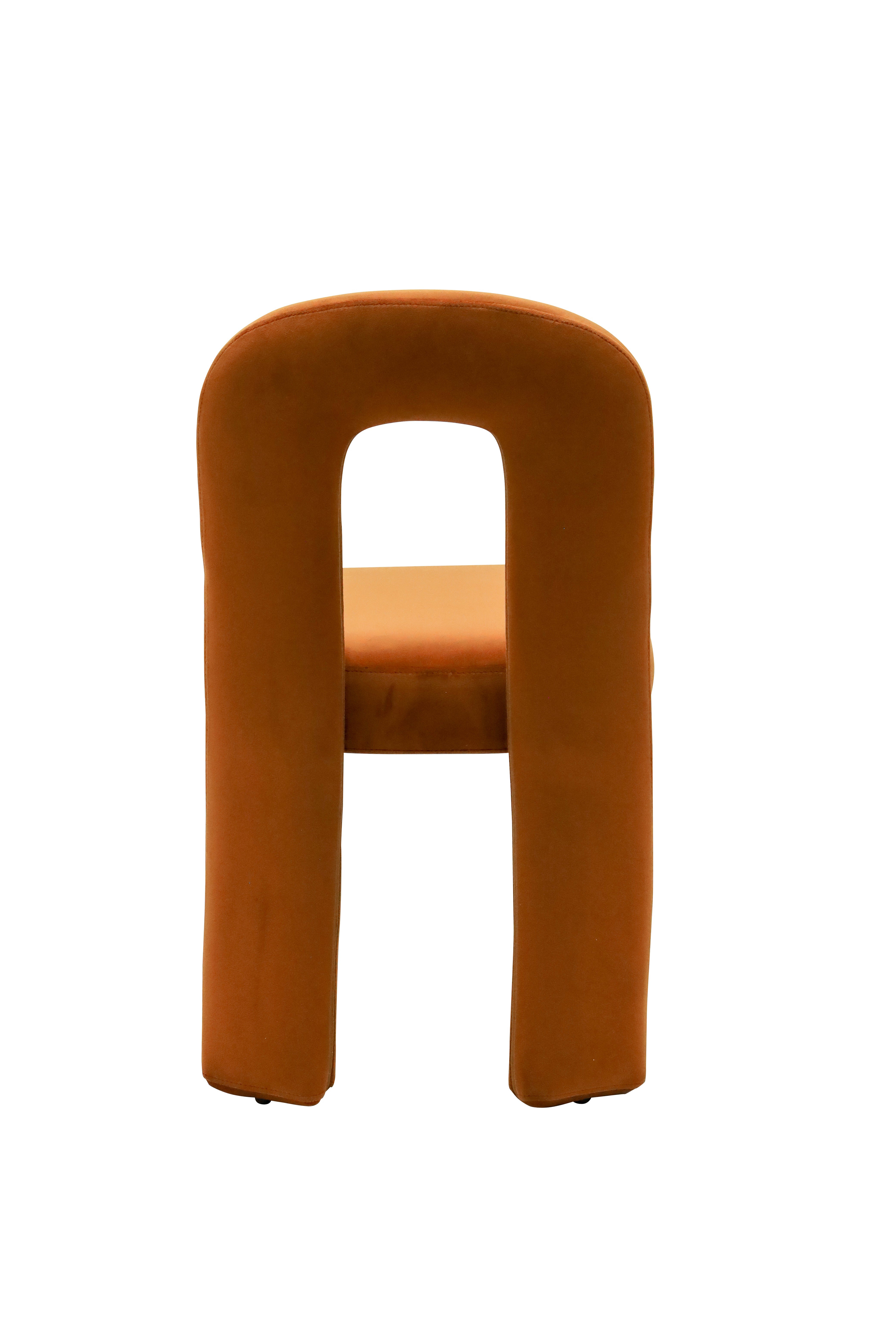 Bold Upholstered Dining Chair - Burnt Orange