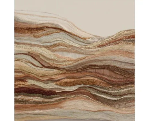 Layered Earth Textile Art - White Wash