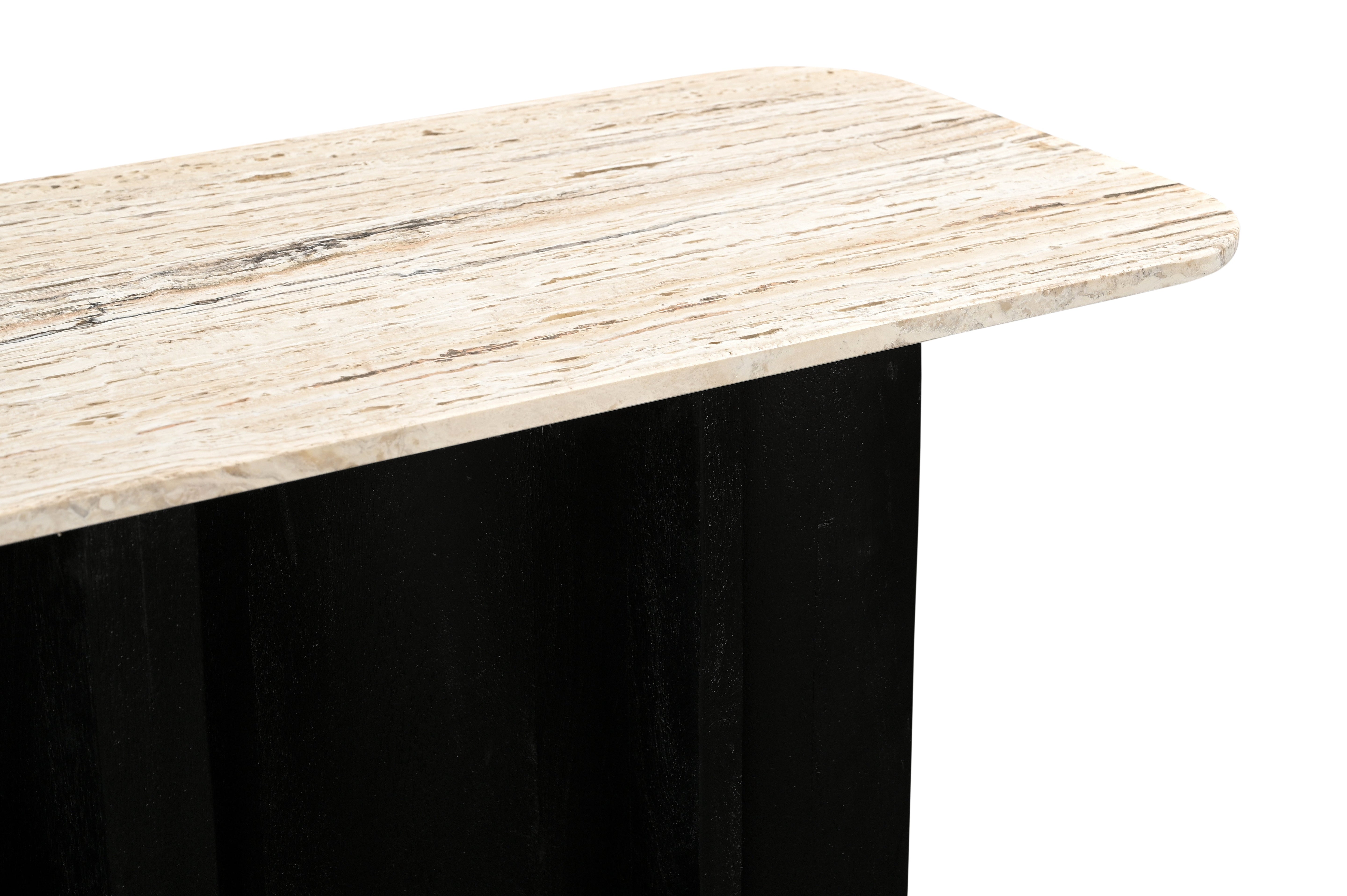 Travertine Console Table - Black