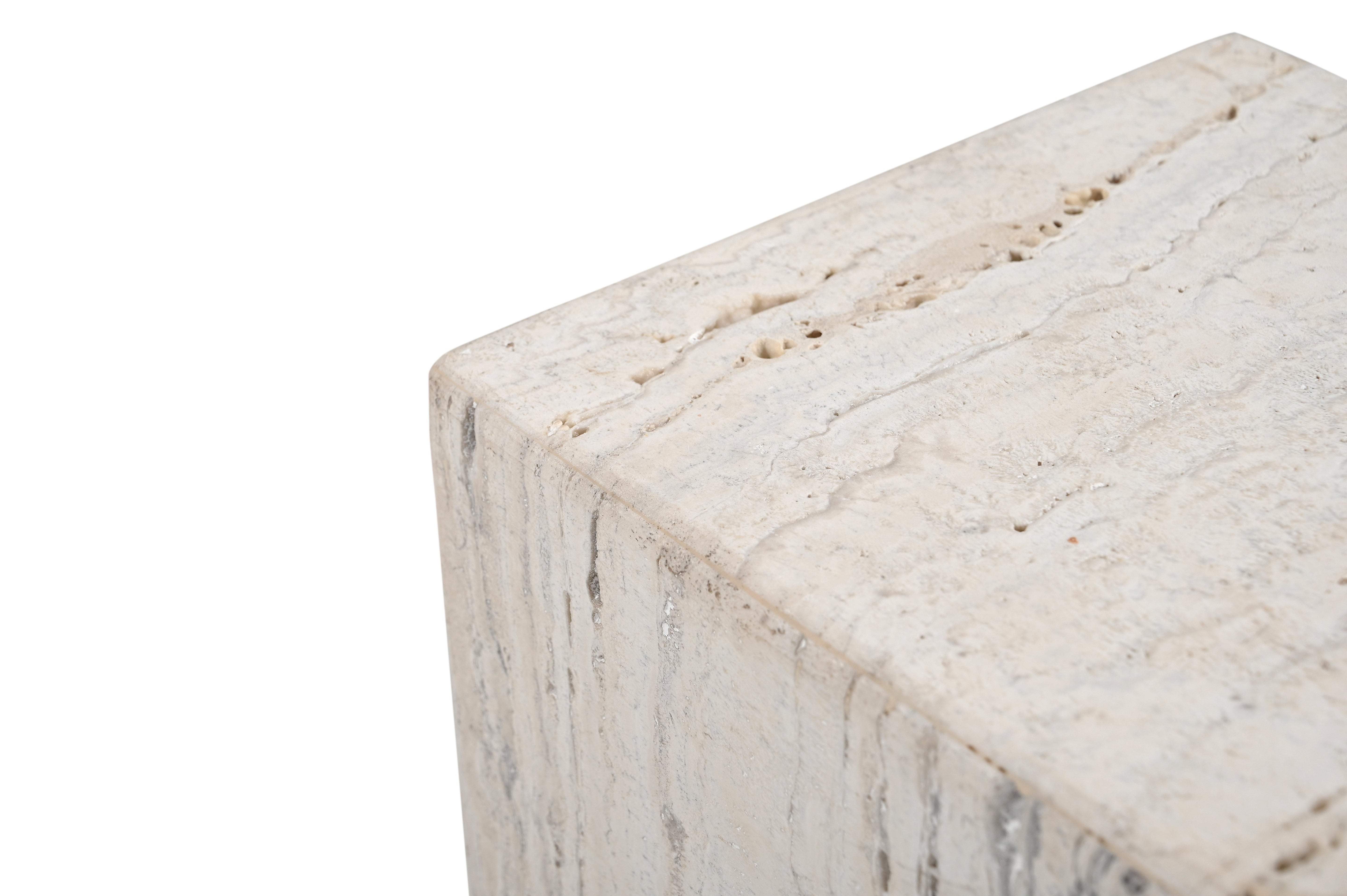 Travertine Side Table