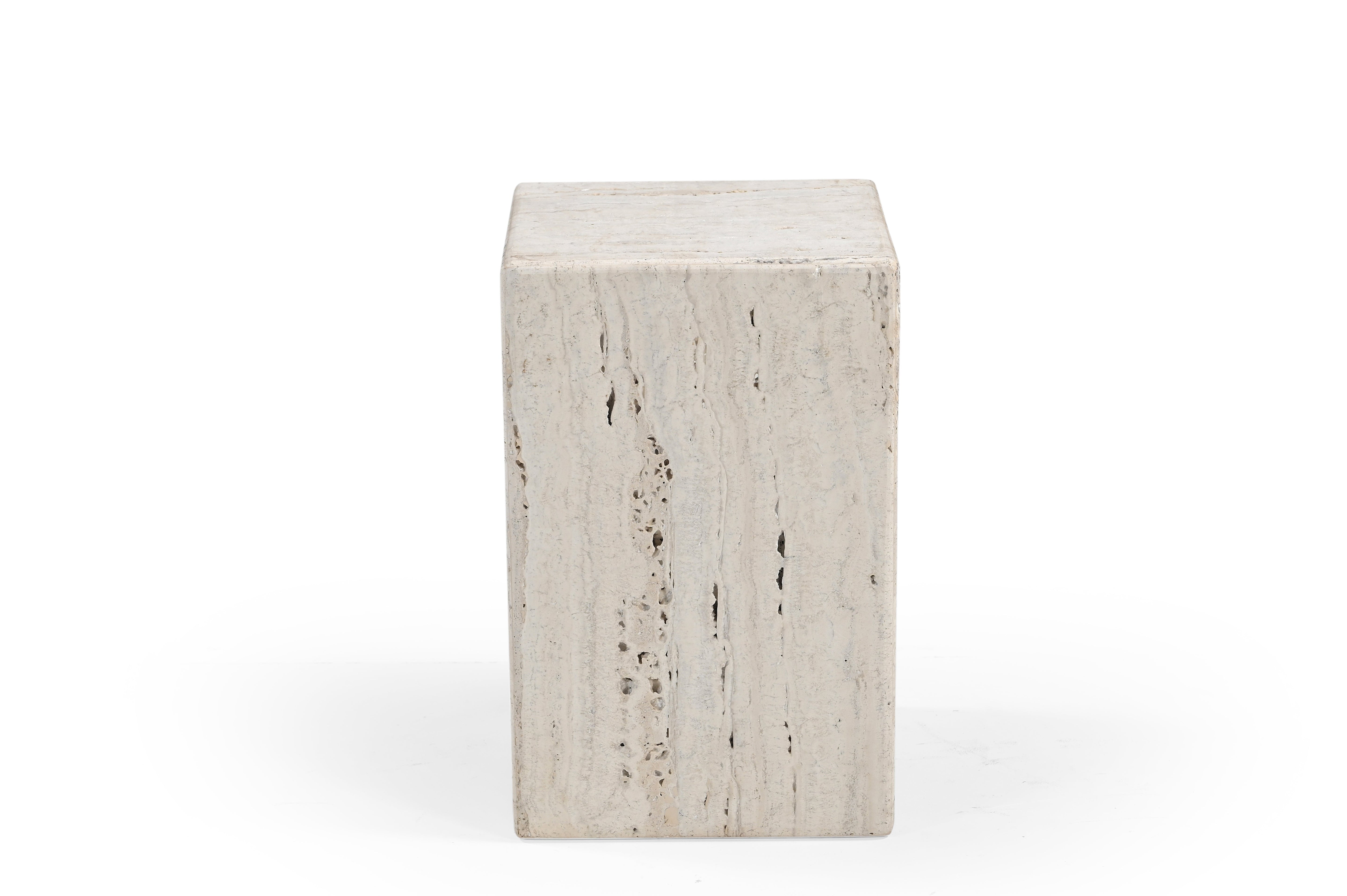 Travertine Side Table