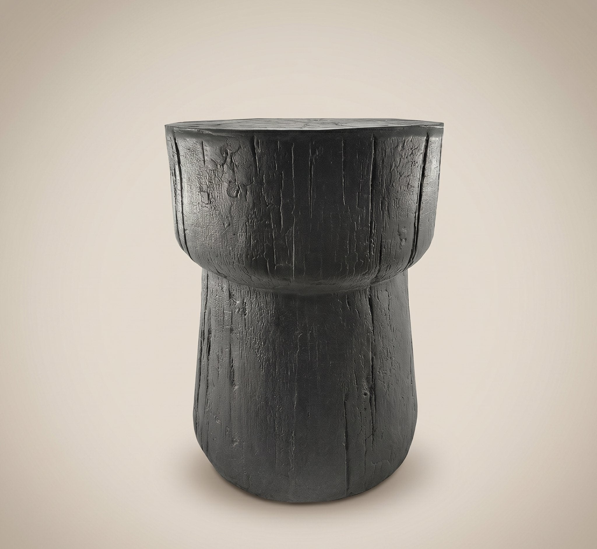 Log Side Table - Black Wash