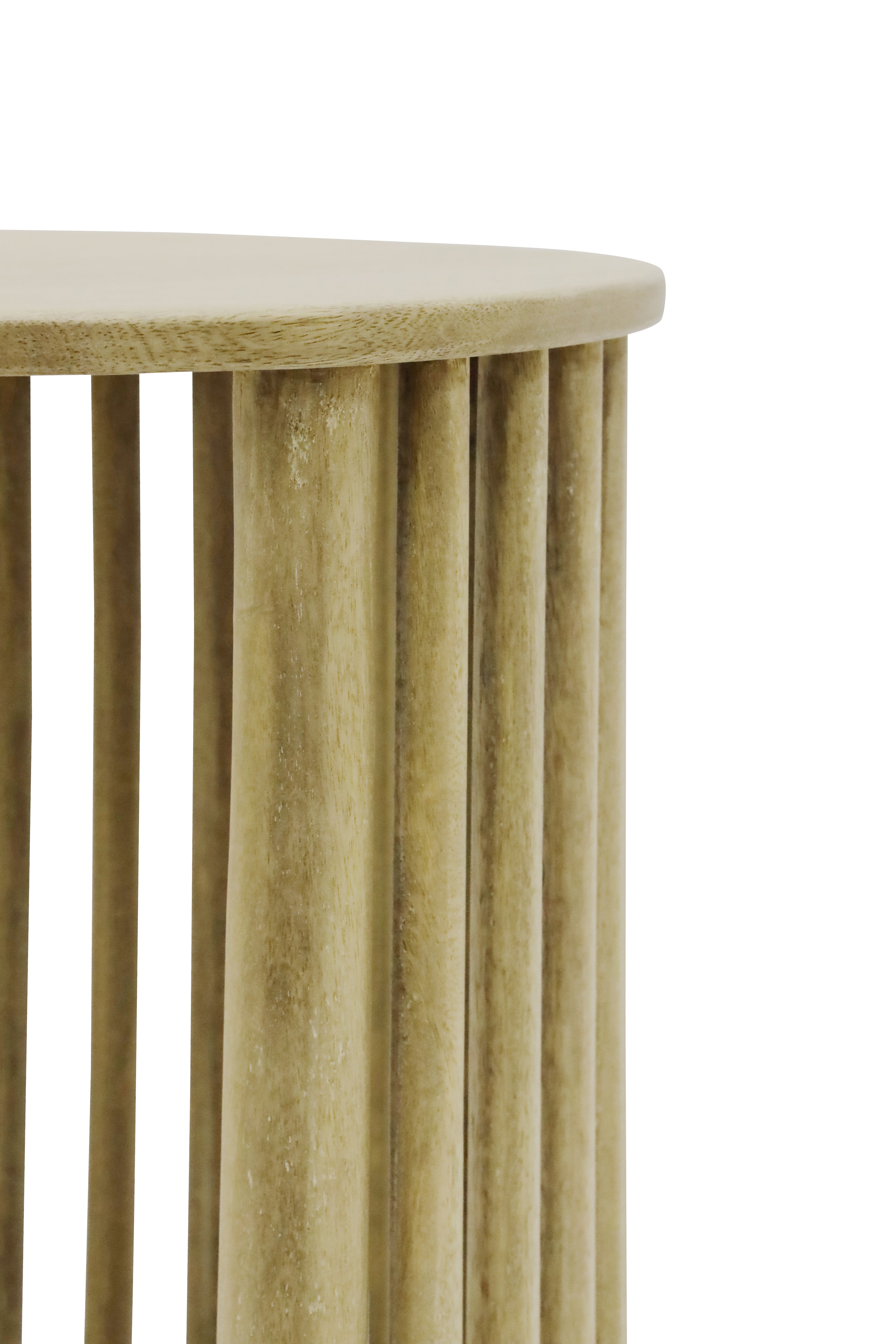 Round Wood Side Table - Natural