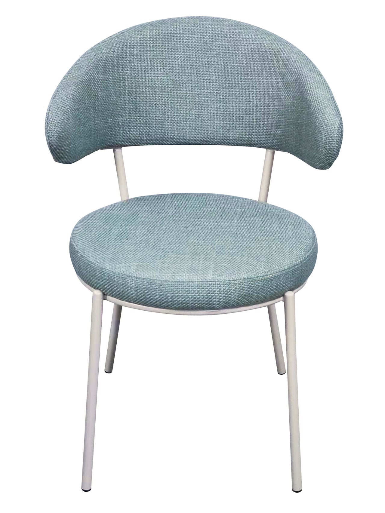 Curved Back Dining Chair - Aqua/Beige