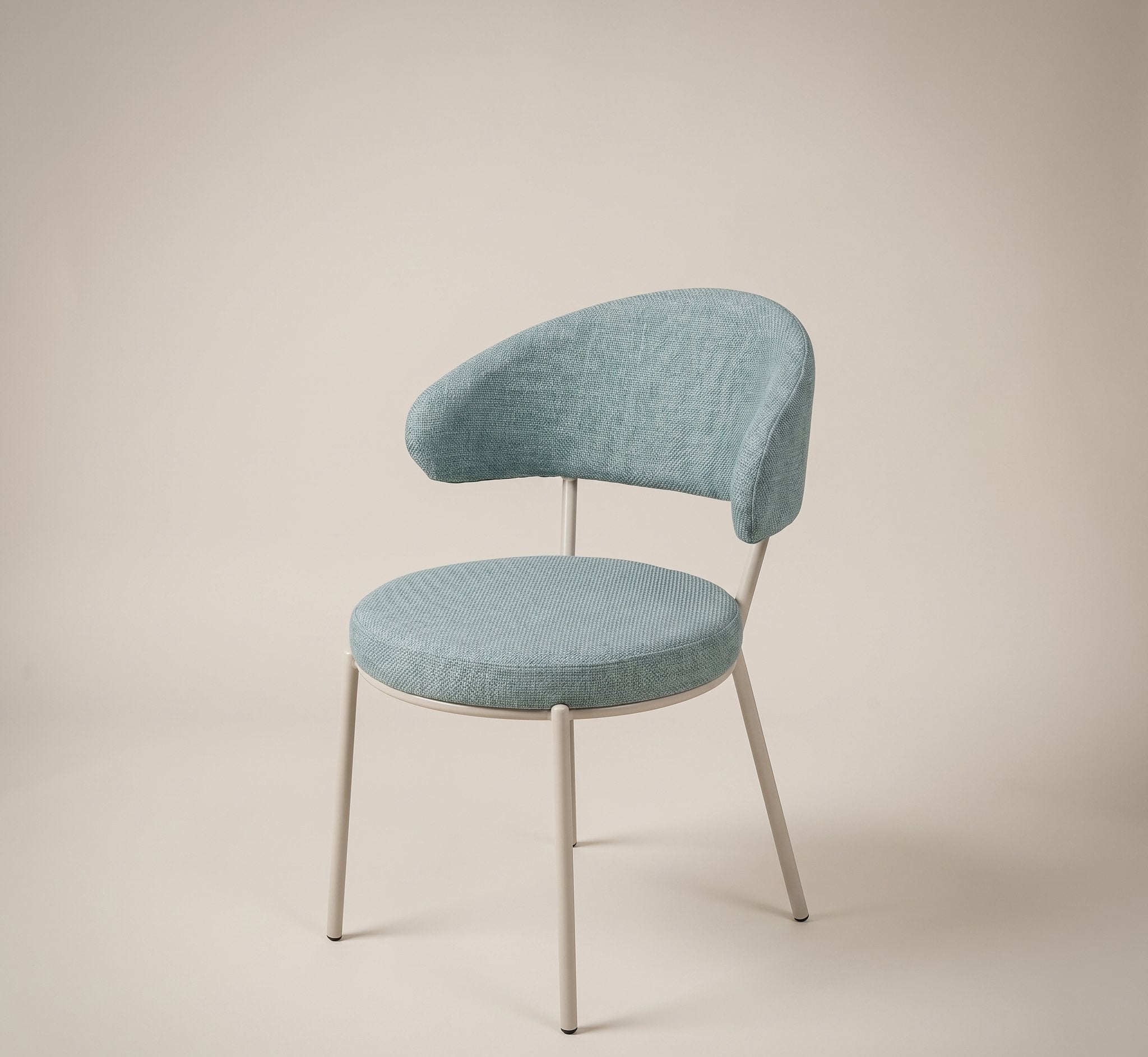 Curved Back Dining Chair - Aqua/Beige