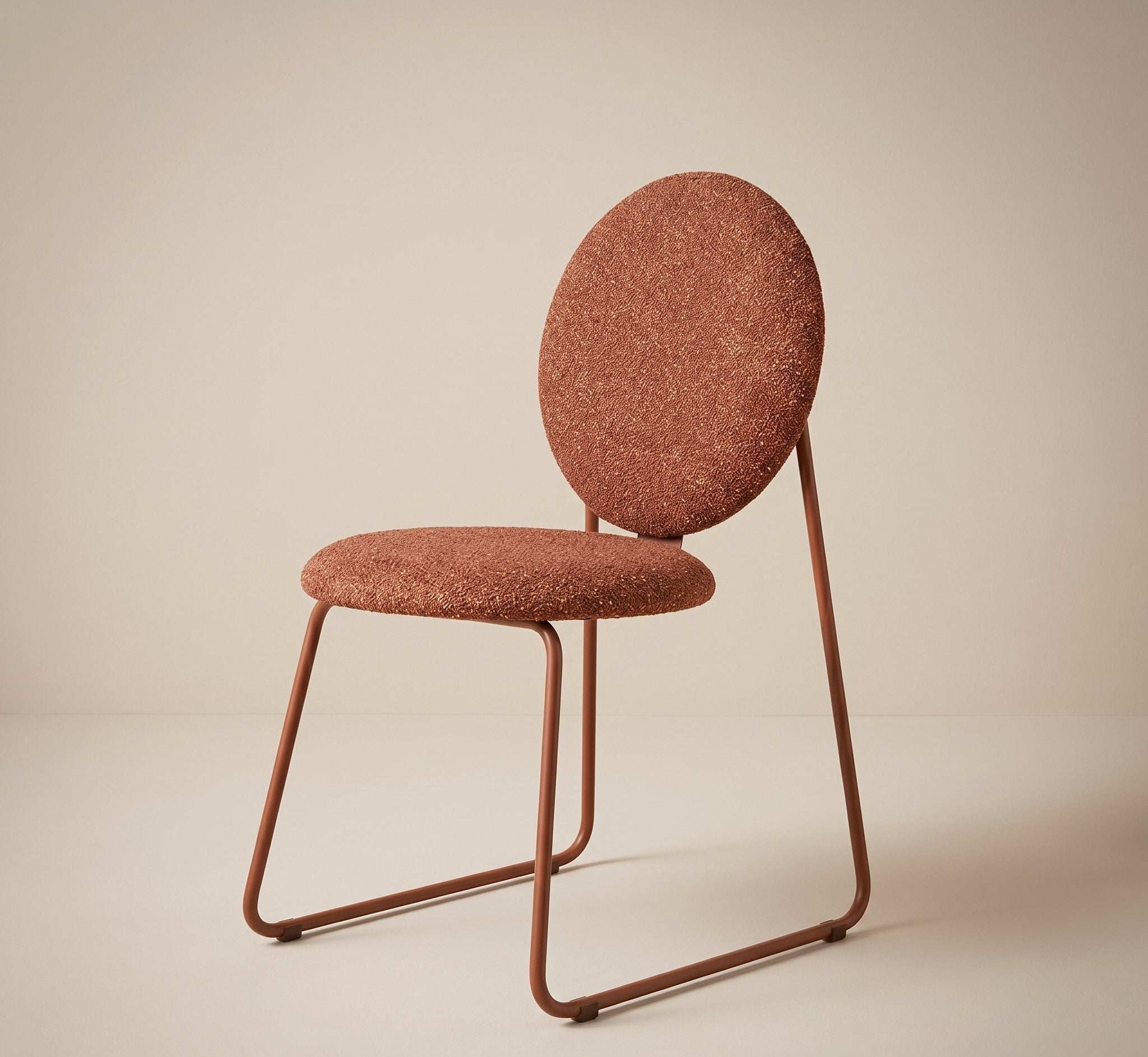 Rounded Back Dining Chair - Terracotta