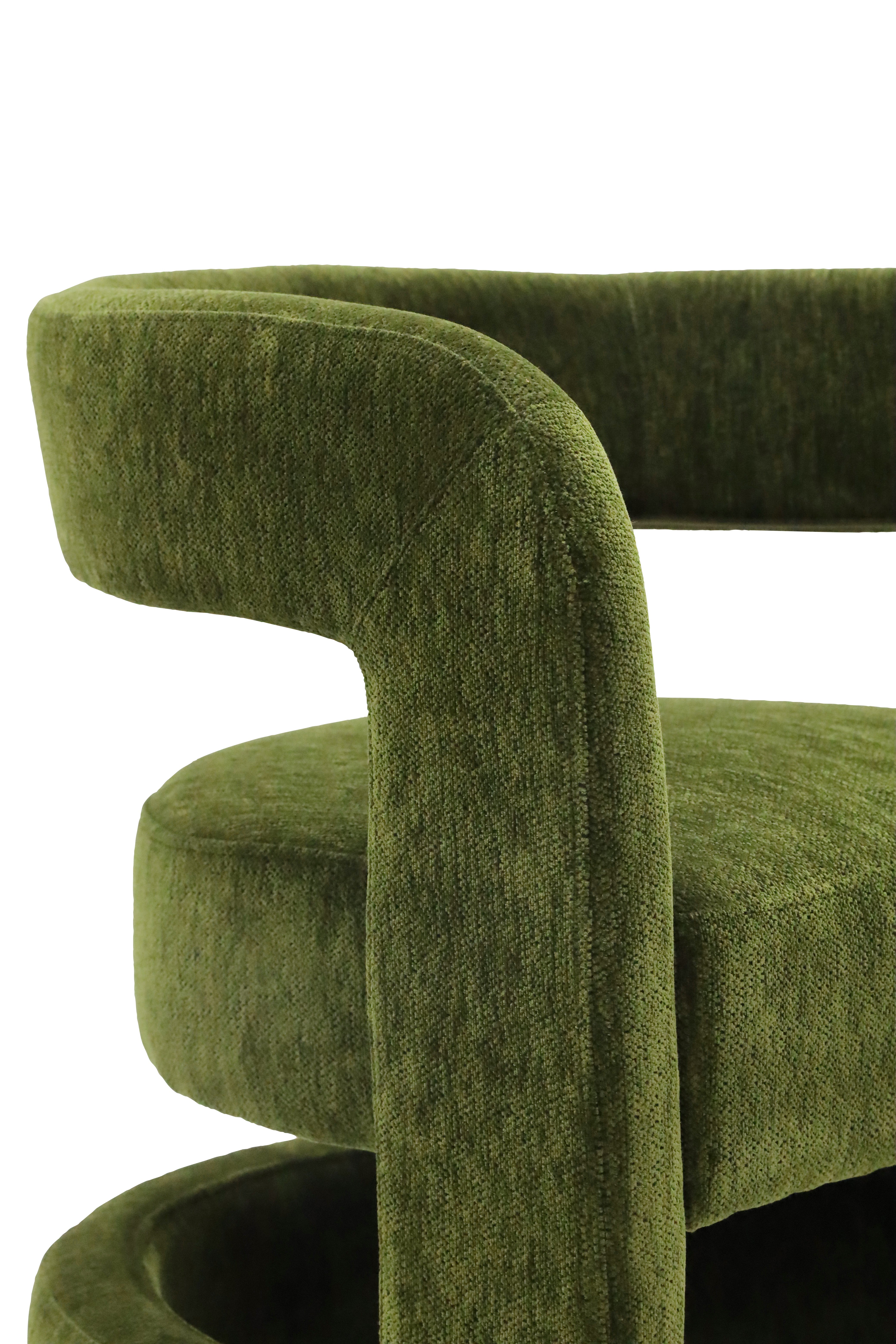 Curved Arm Chair - Deep Olive
