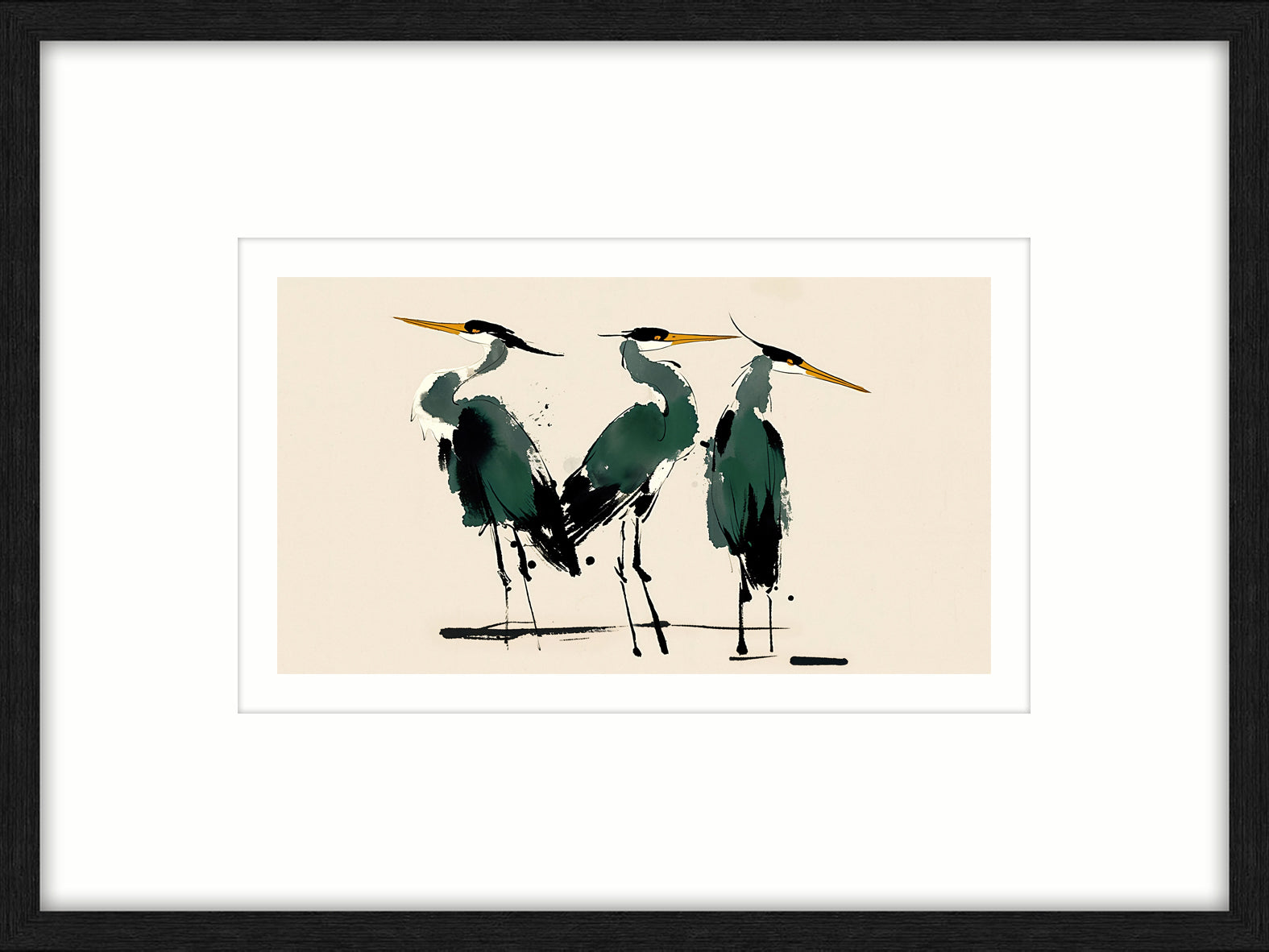 Heron Print A - Black