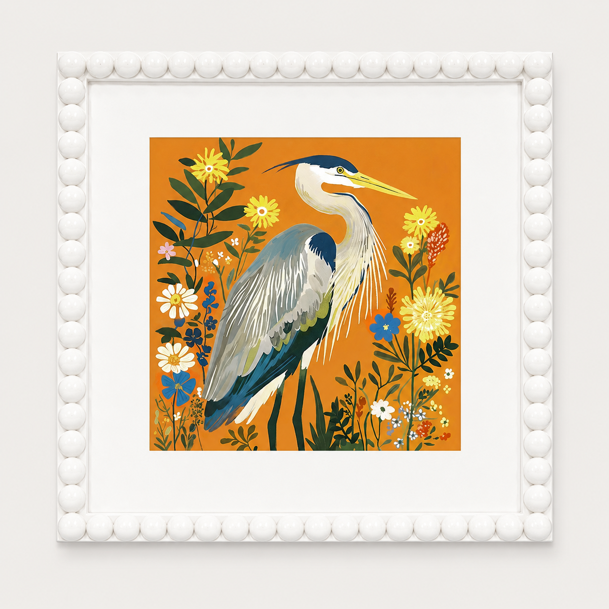 Golden Botanical Print B - White