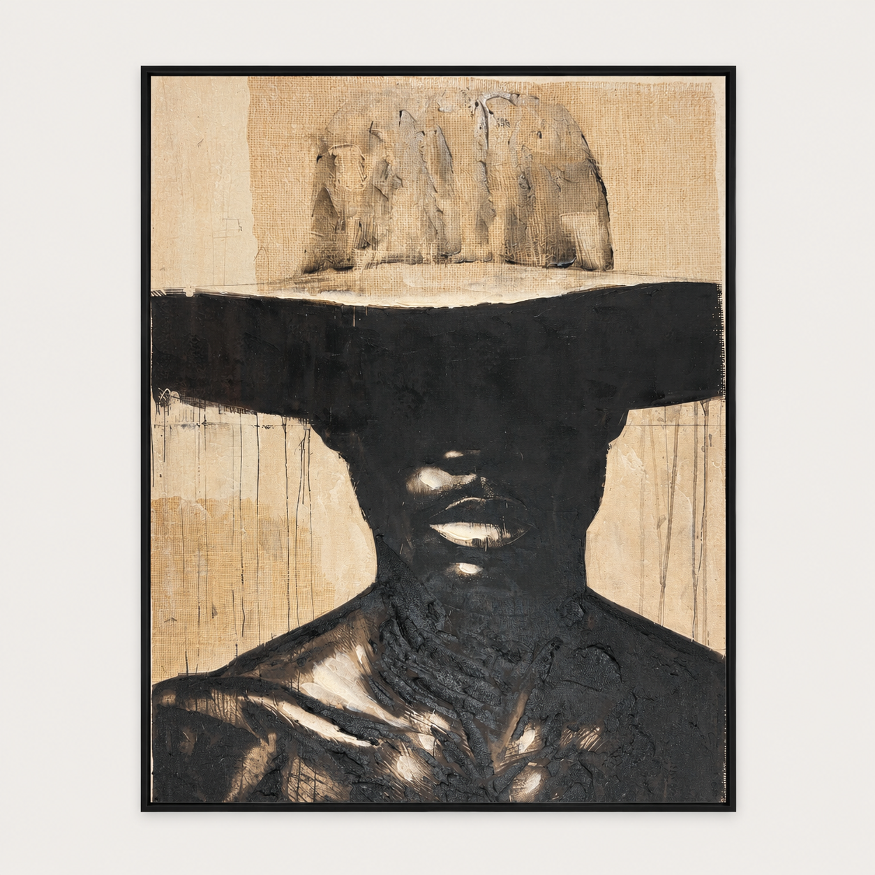 Portrait Study Canvas - Black