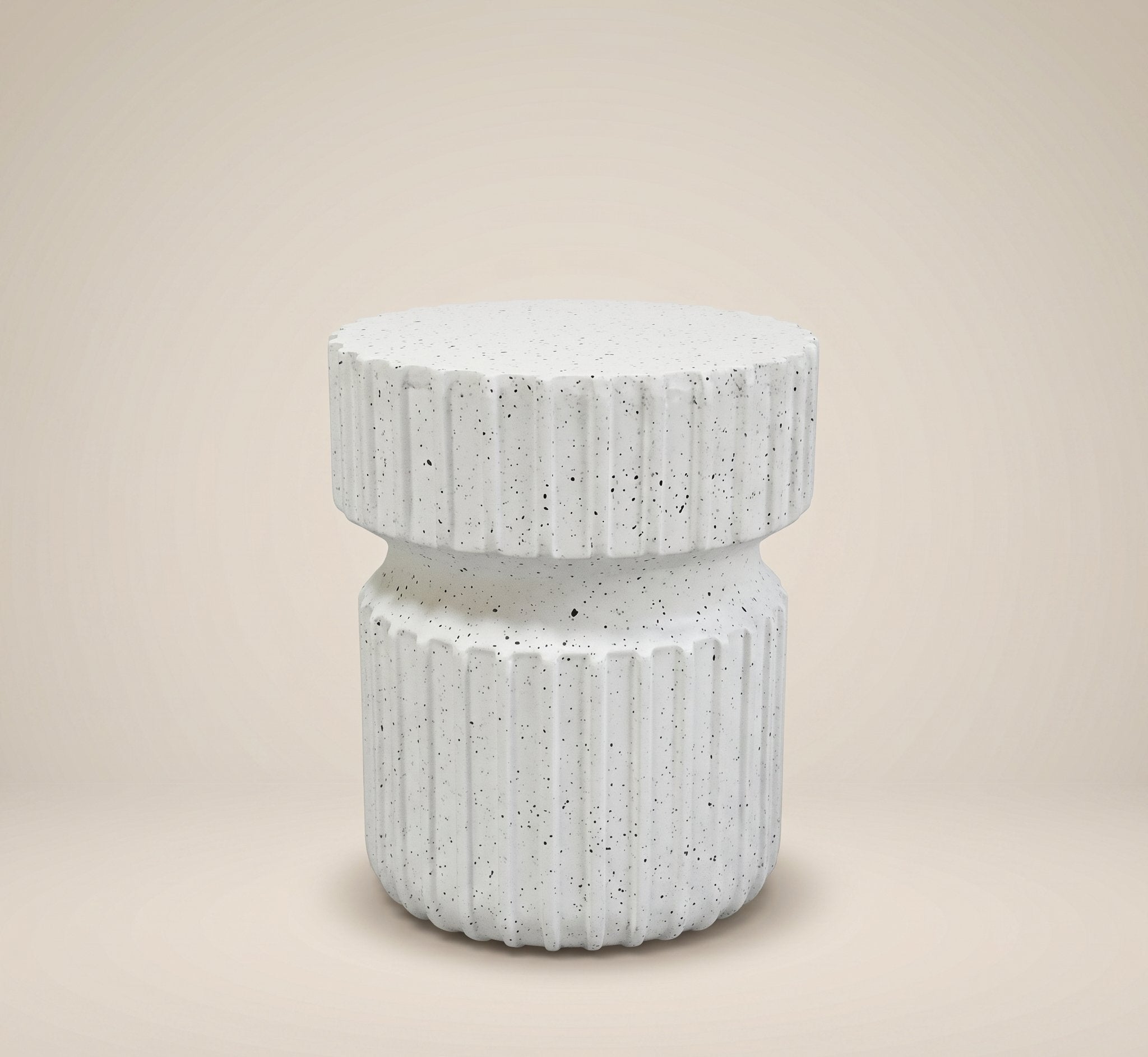 Fluted Side Table - Tall White