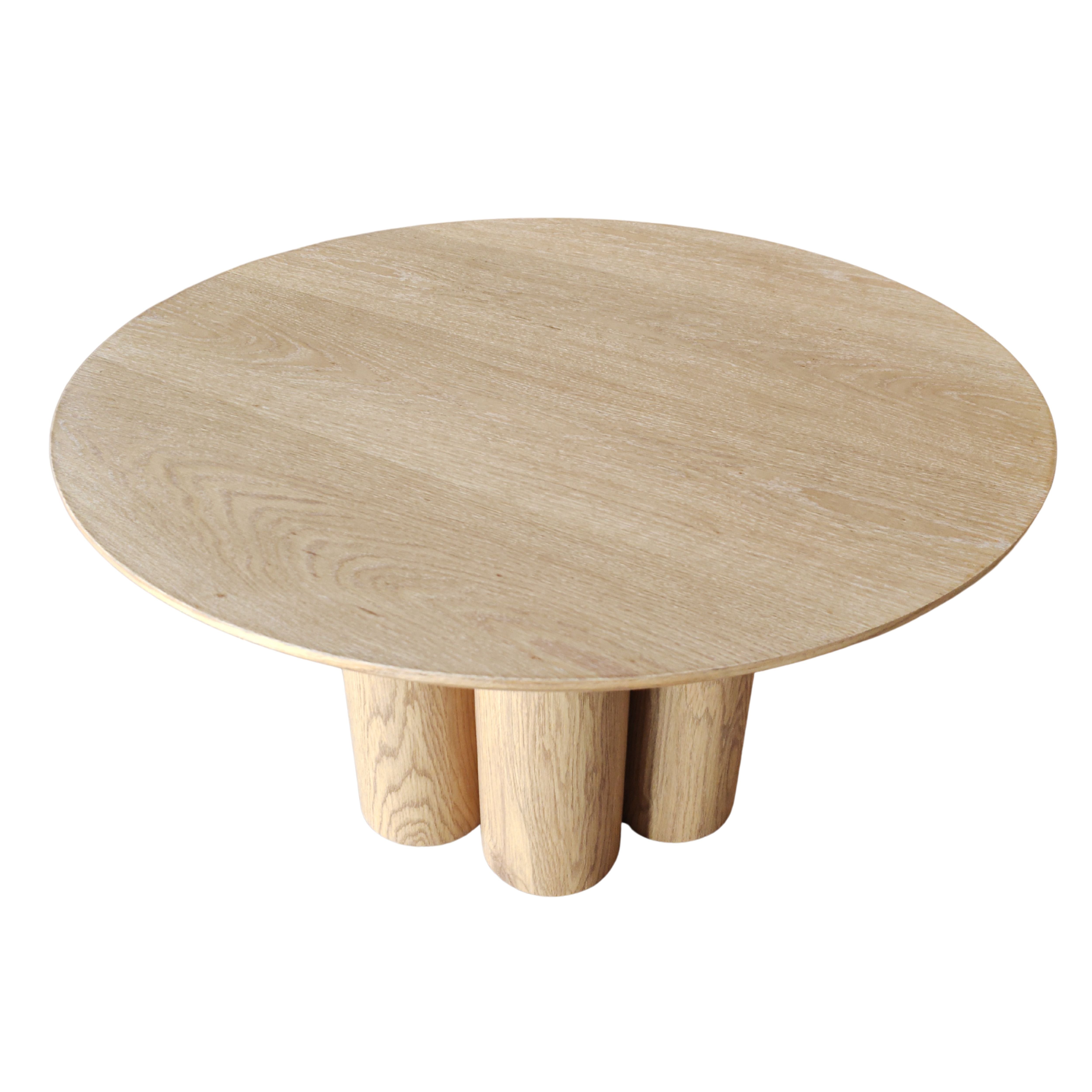 Pillar Base Coffee Table - Oak
