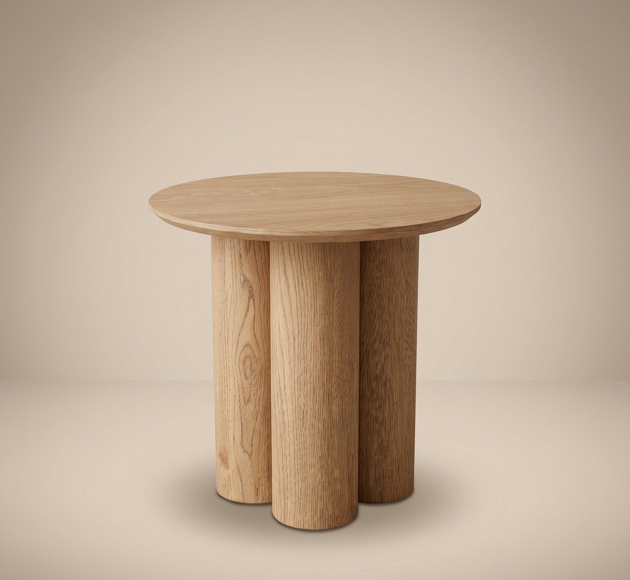 Pillar Base Side Table - Oak