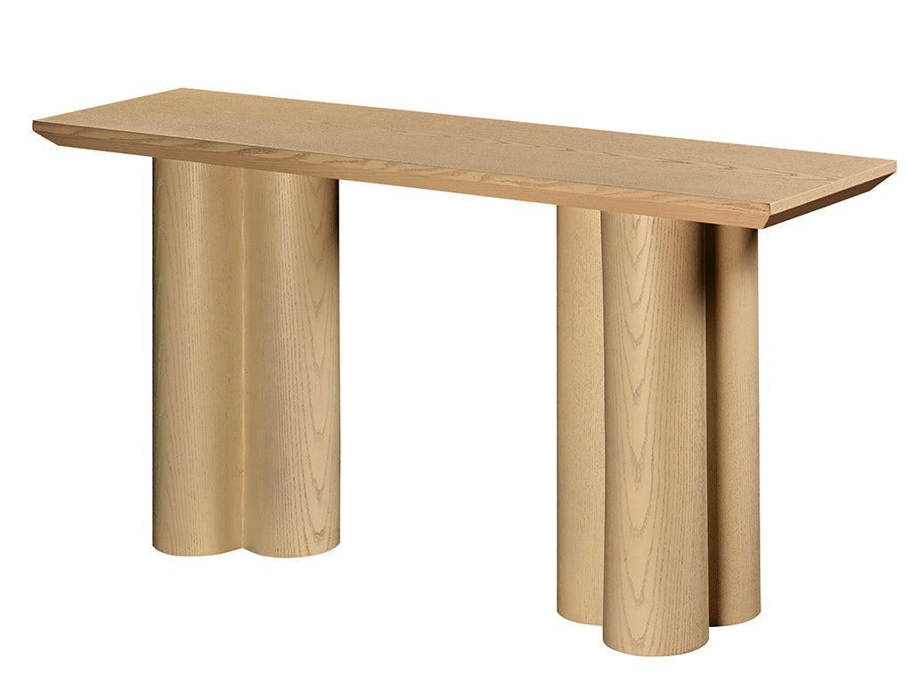 Pillar Base Console Table - Oak
