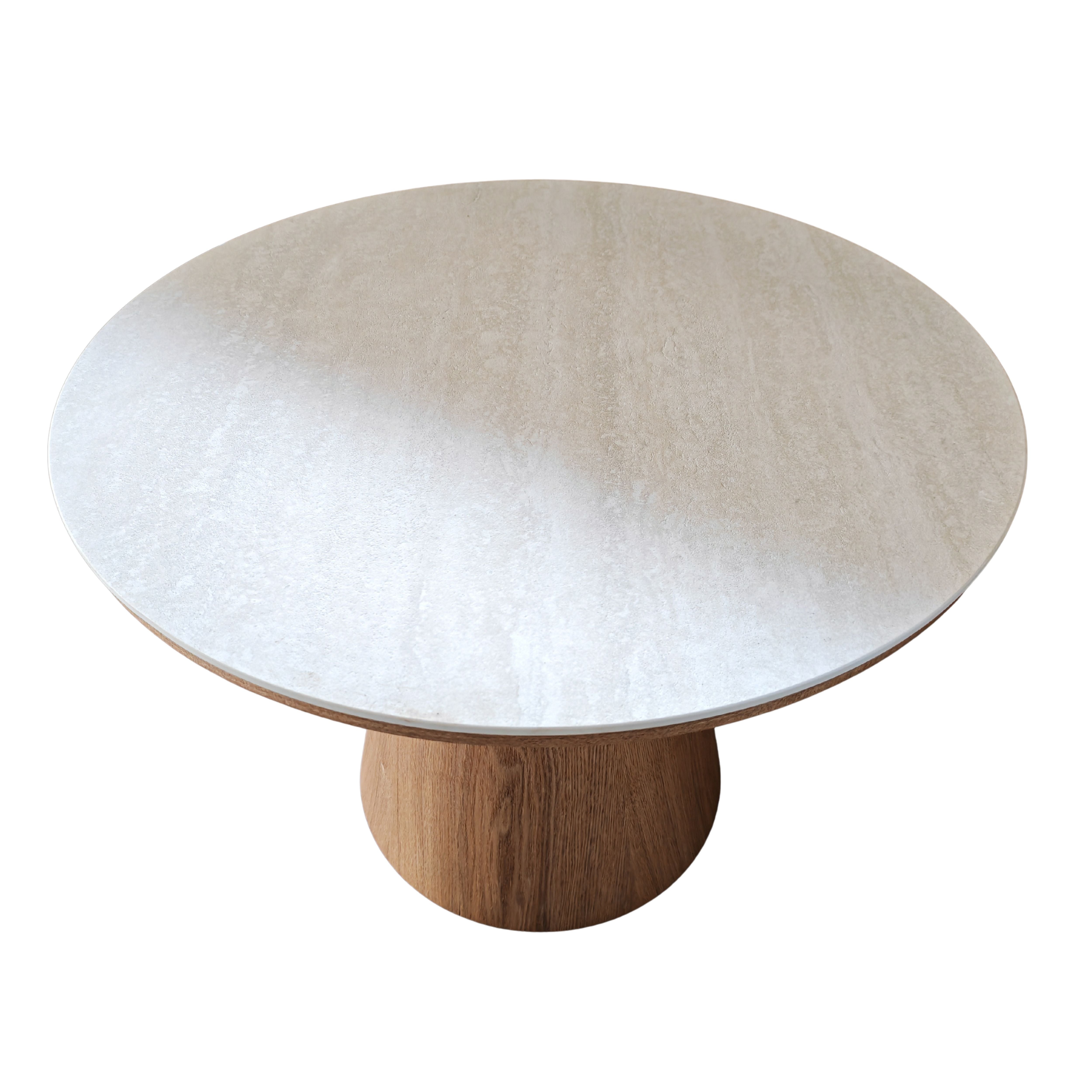 Ceramic Top Round Coffee Table - Oak