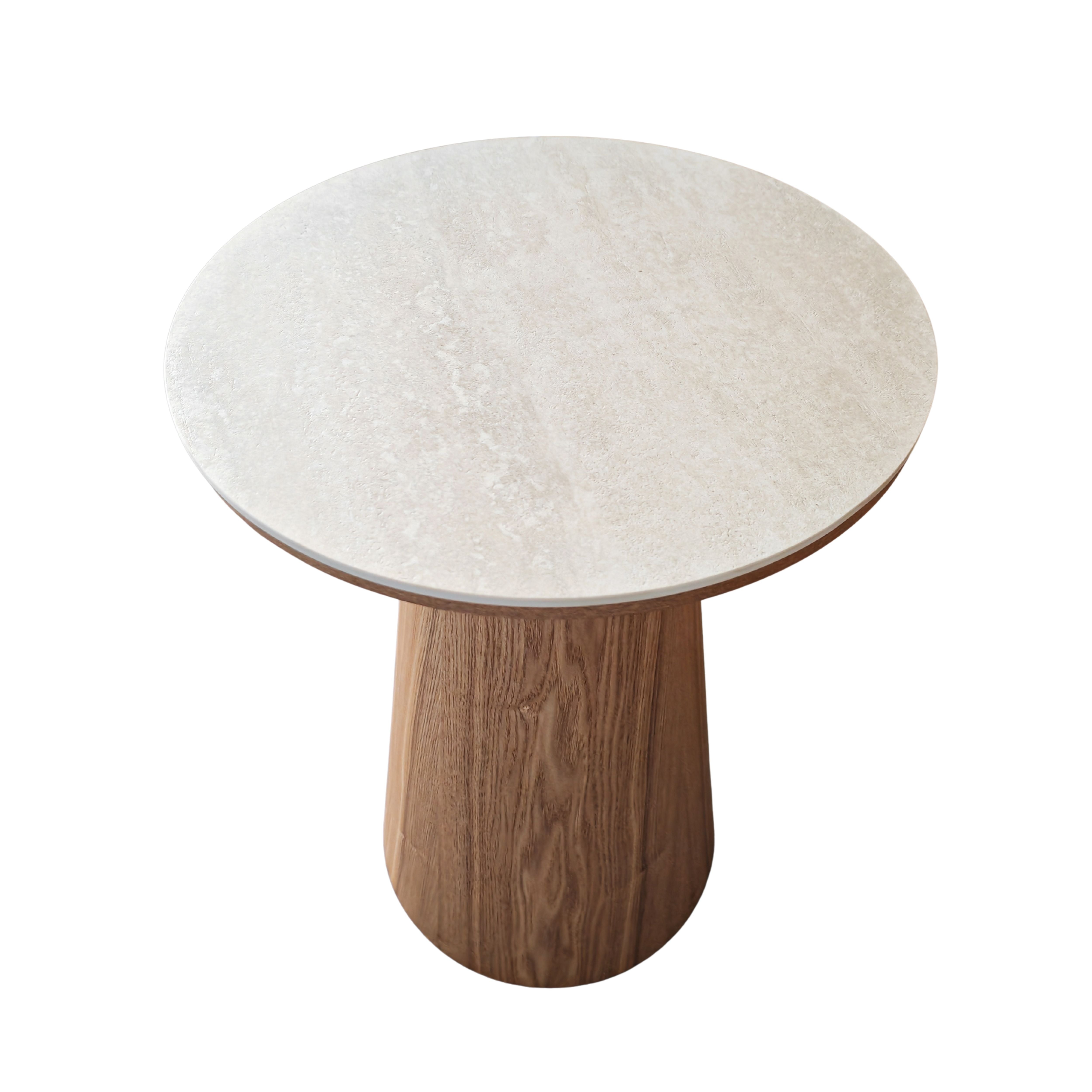 Ceramic Top Side Table - Oak