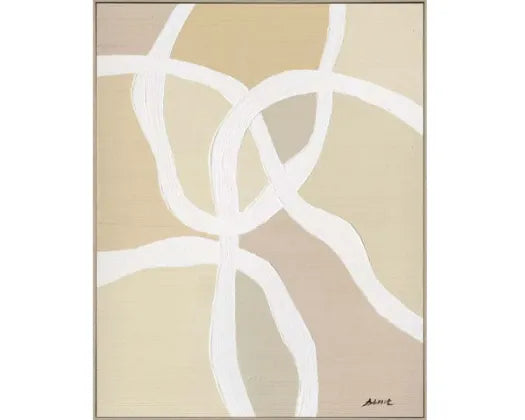 Linear Abstract Canvas A - White Wash