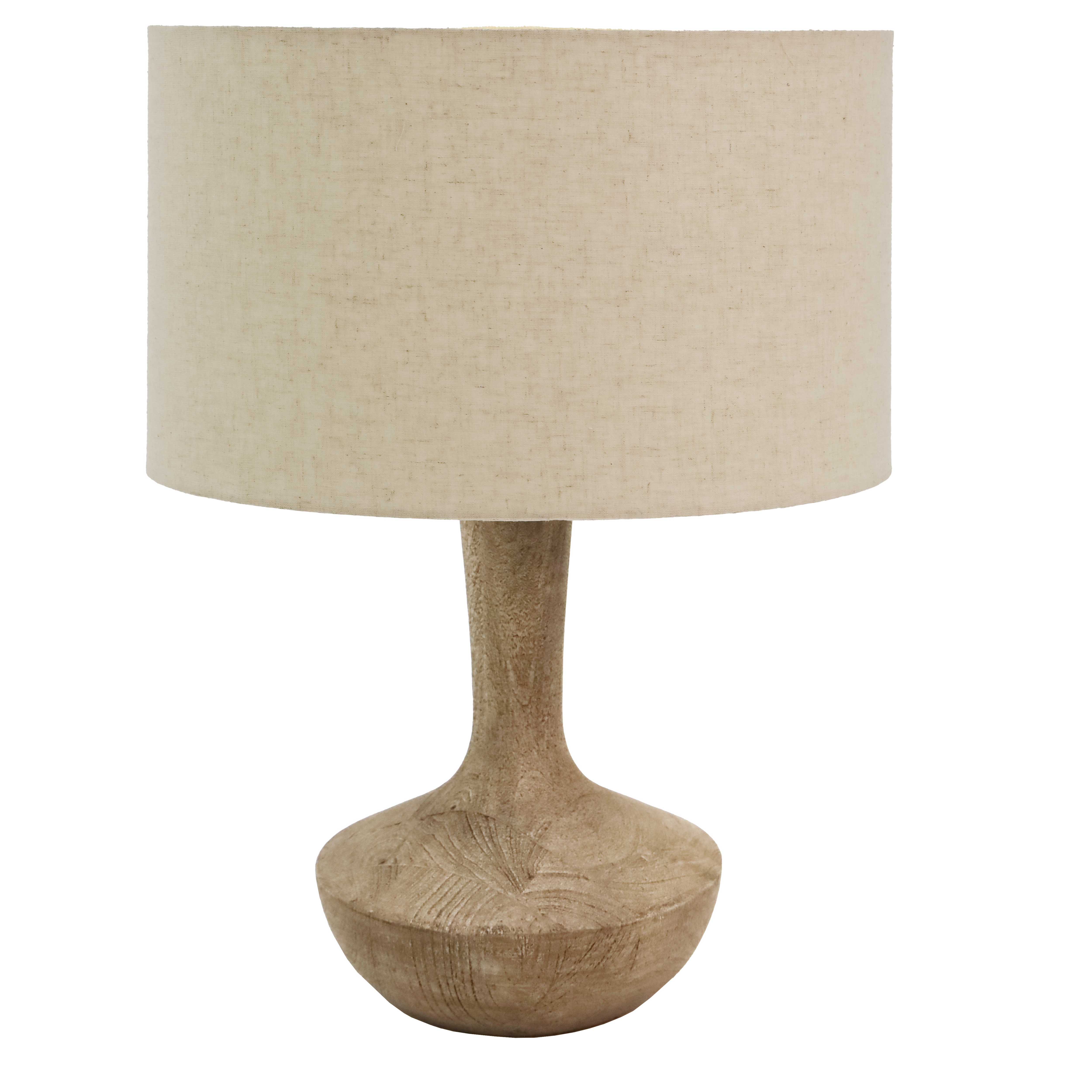 Aaran Wooden Table Lamp - Natural/Beige Jute Shade