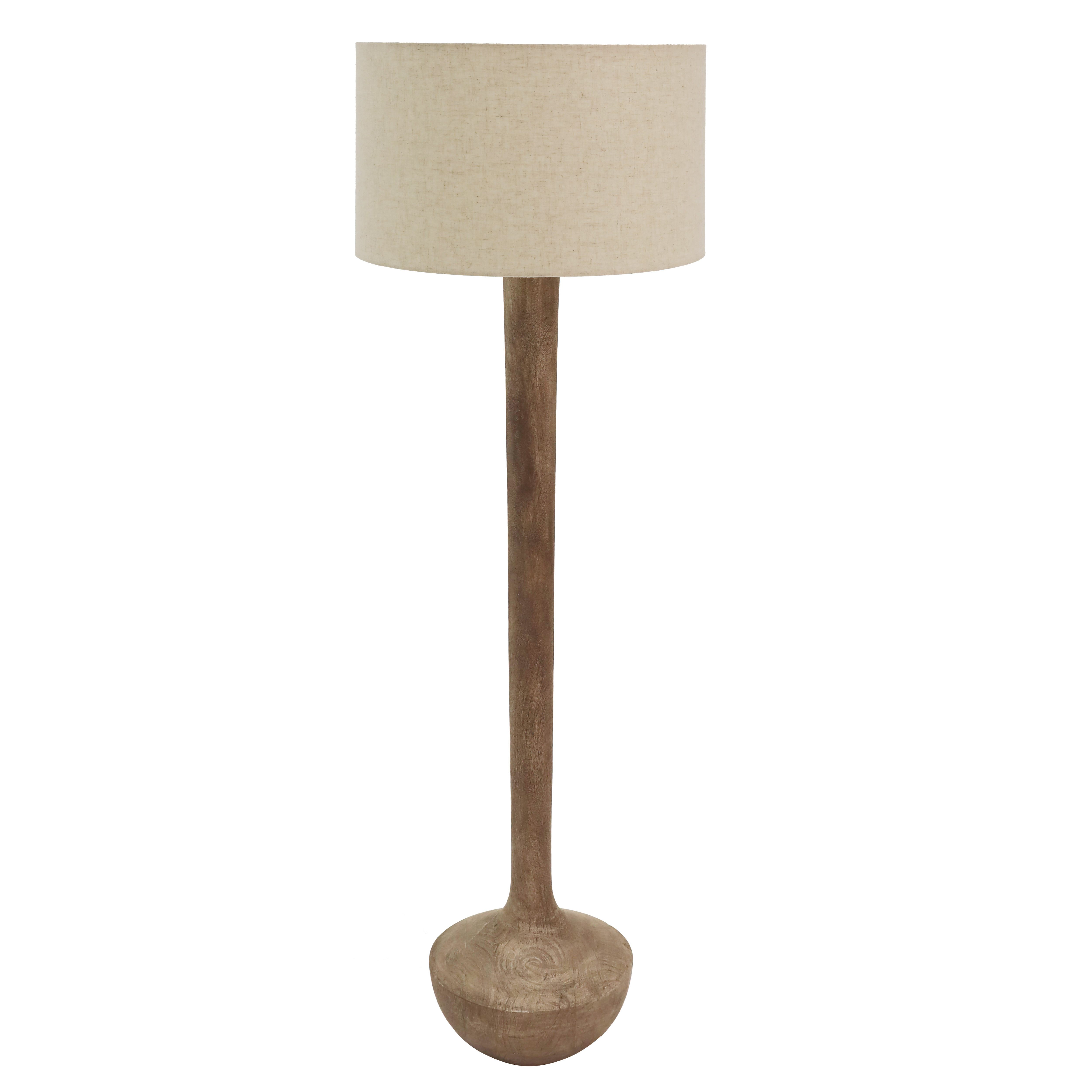 Aaran Wooden Floor Lamp - Natural/Beige Jute Shade