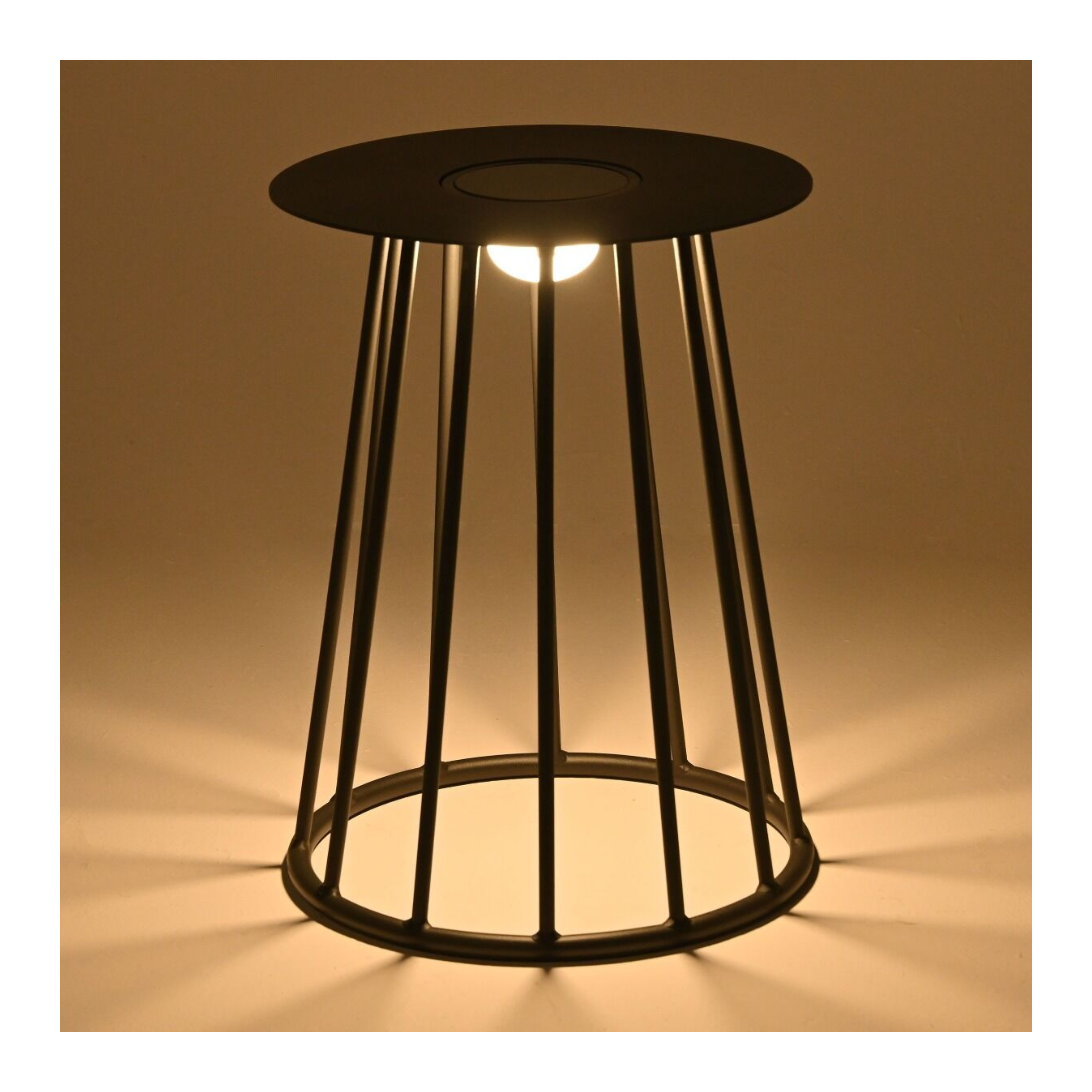 Lozano Aluminium Solar Lamp Side Table - Black