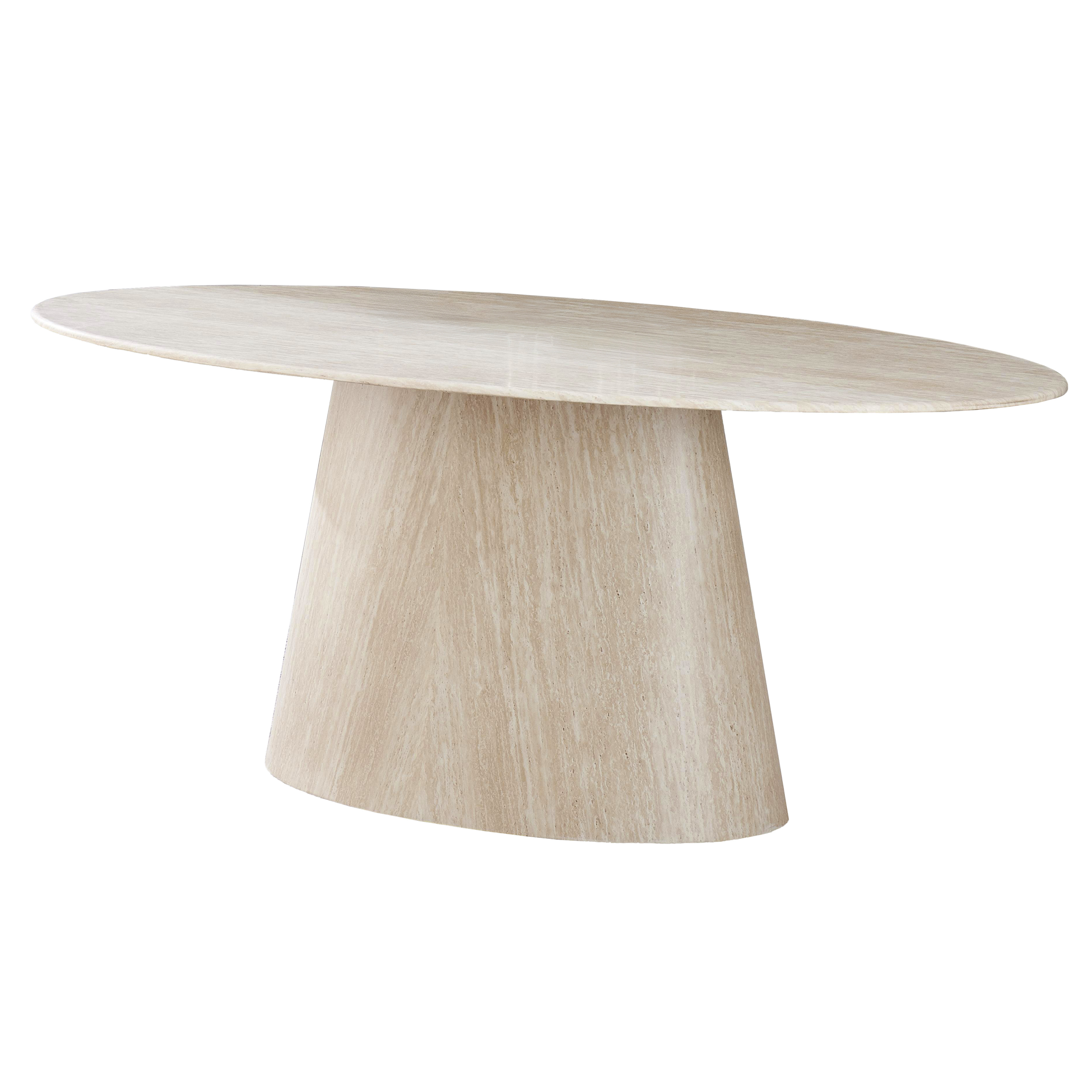 Skyla Dining Table - Travertine Look