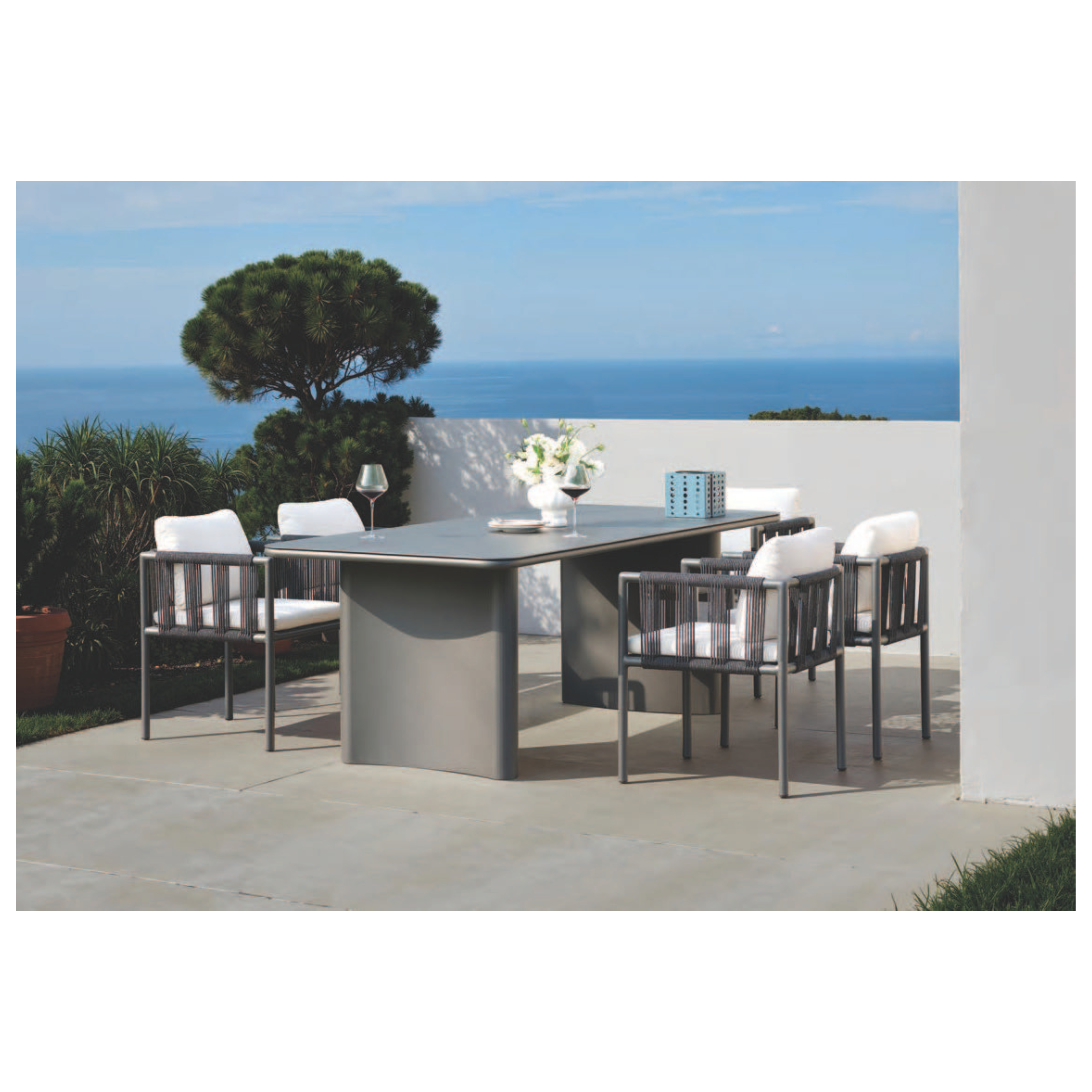 Rena Outdoor Dining Table - Charcoal