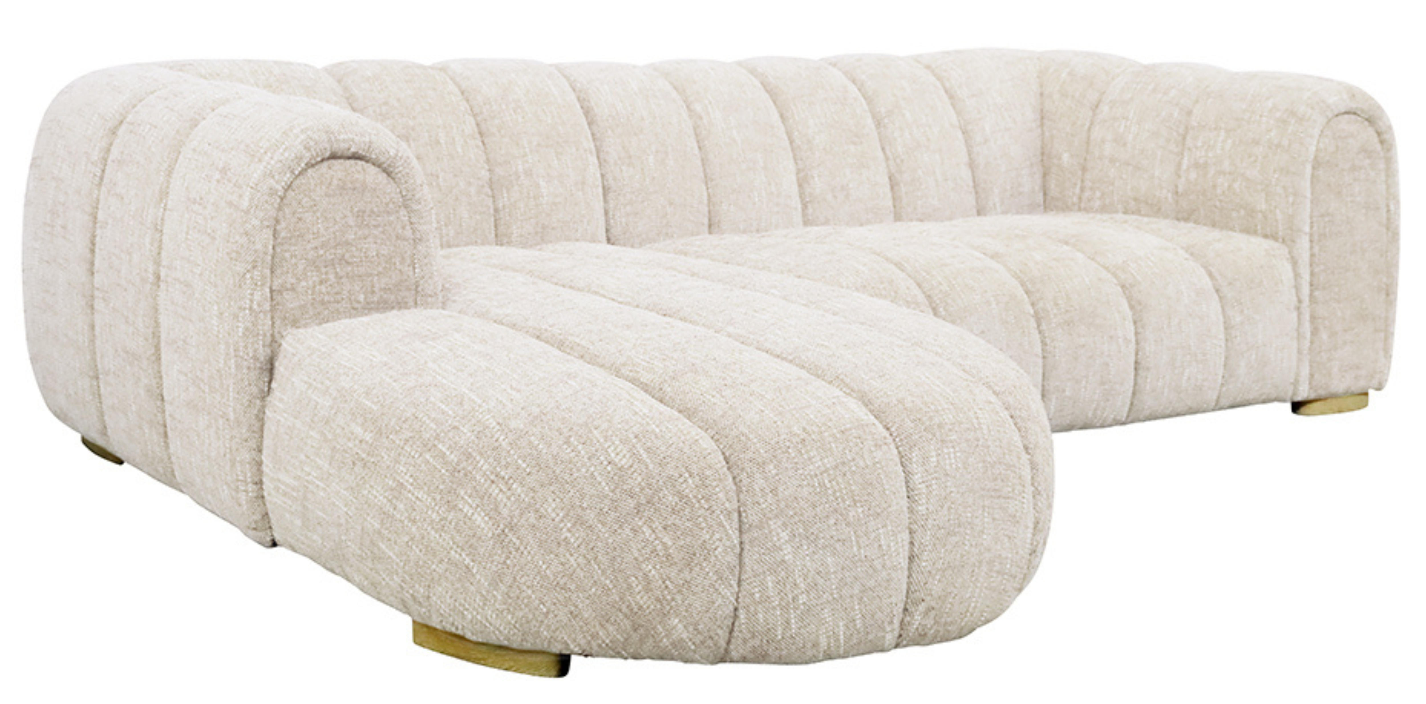 Frazier Sofa With Chaise - Taupe Fleck