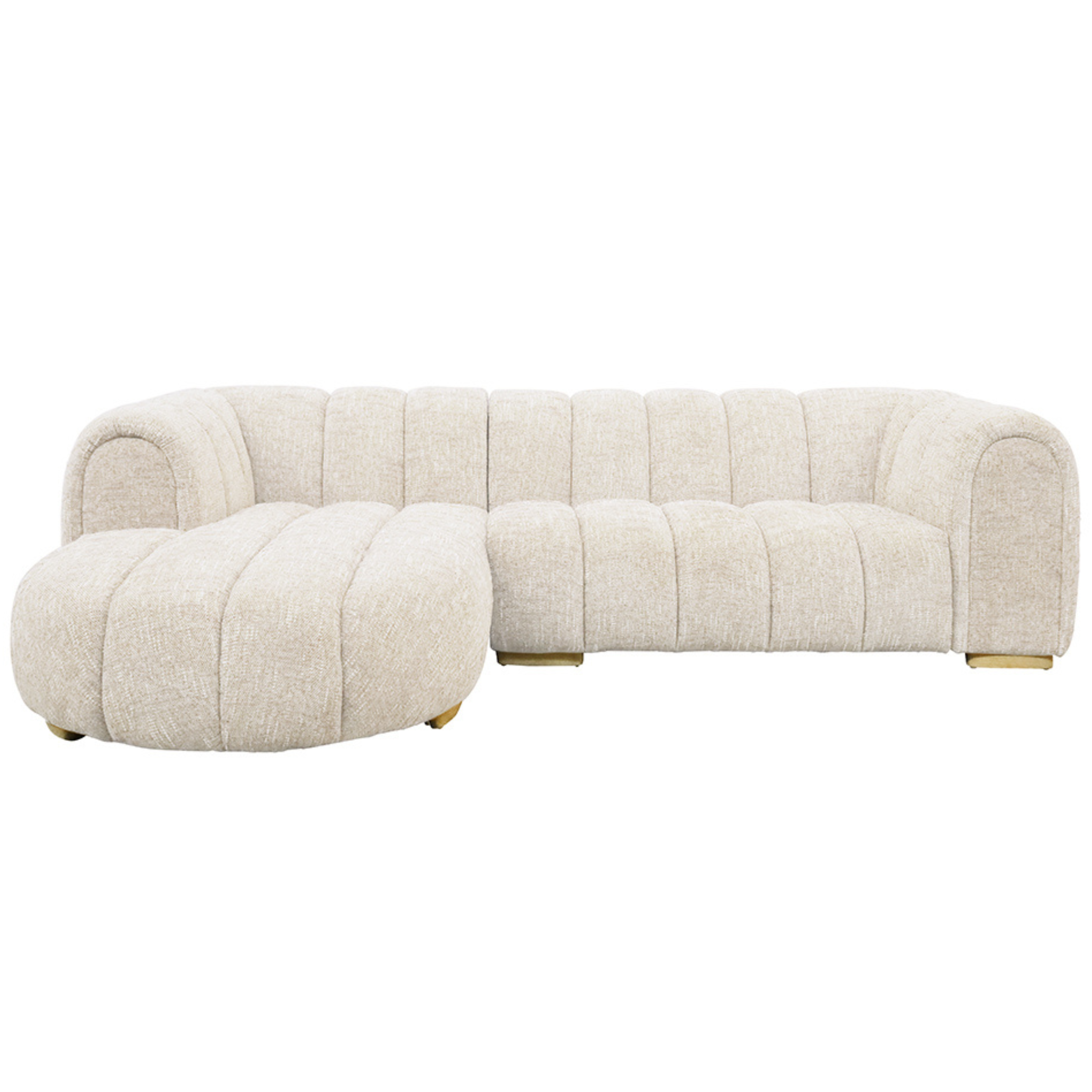 Frazier Sofa With Chaise - Taupe Fleck