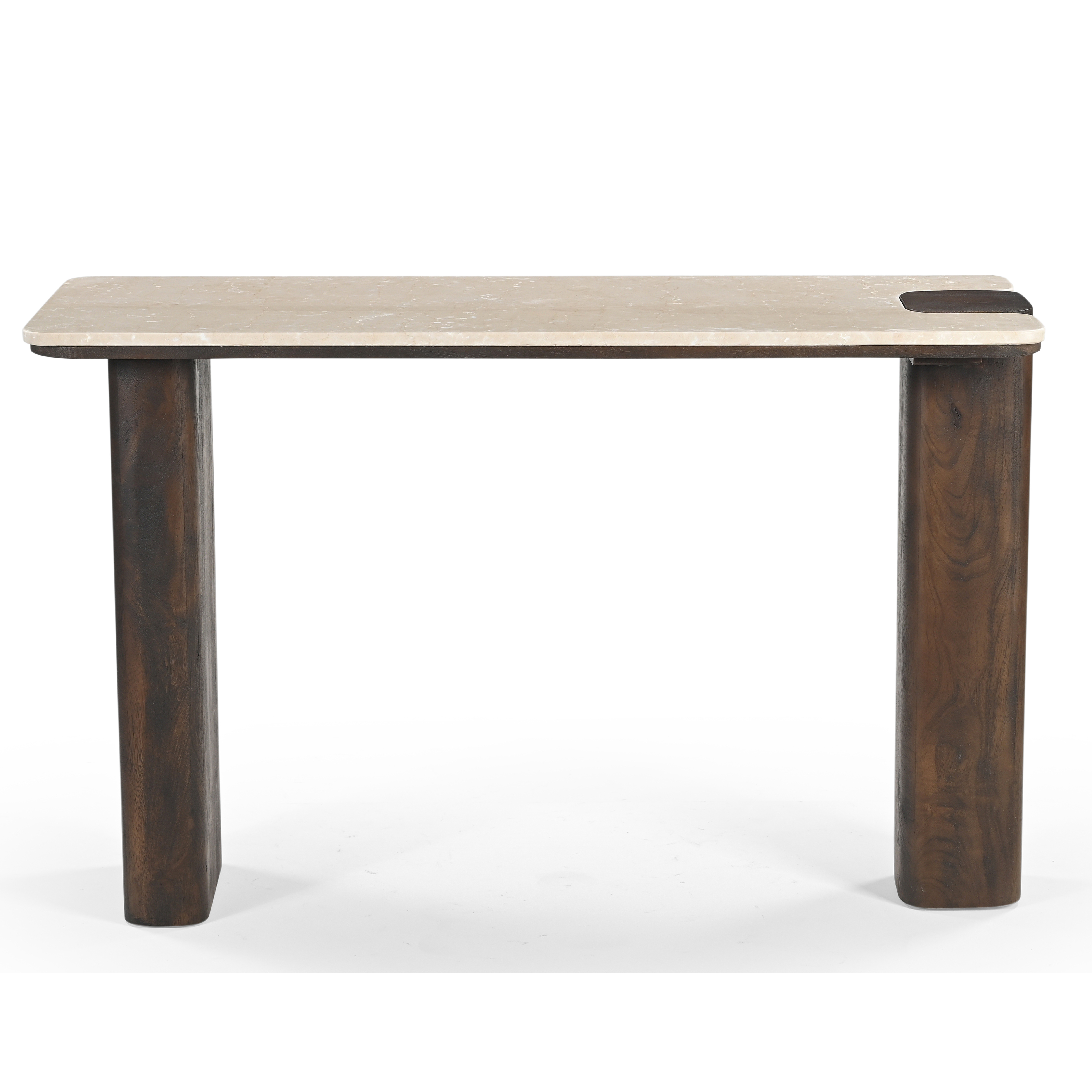 Munoz Console Table With Stone Top - Walnut