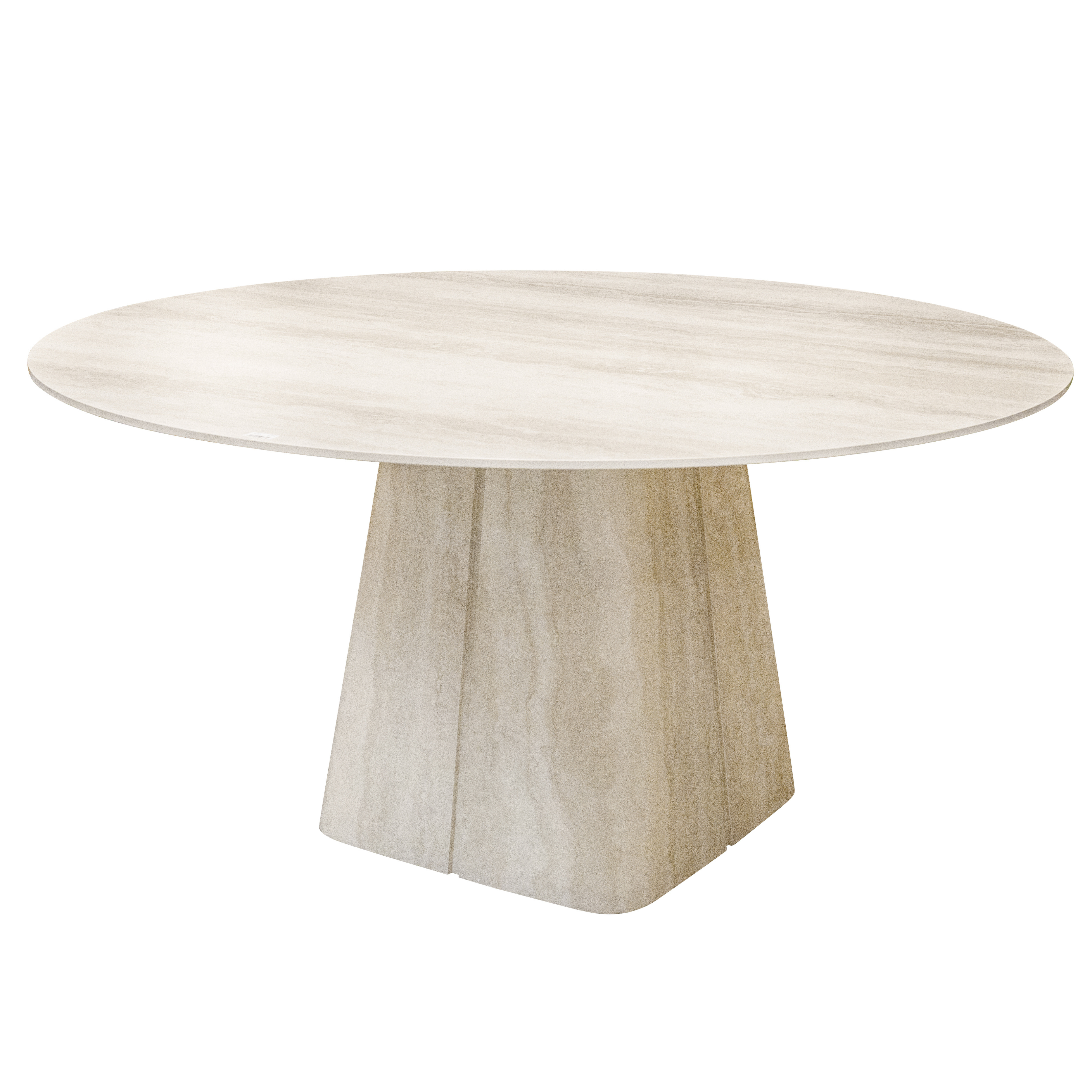 Lillie Ceramic Travertine Dining Table - Travertine-Look