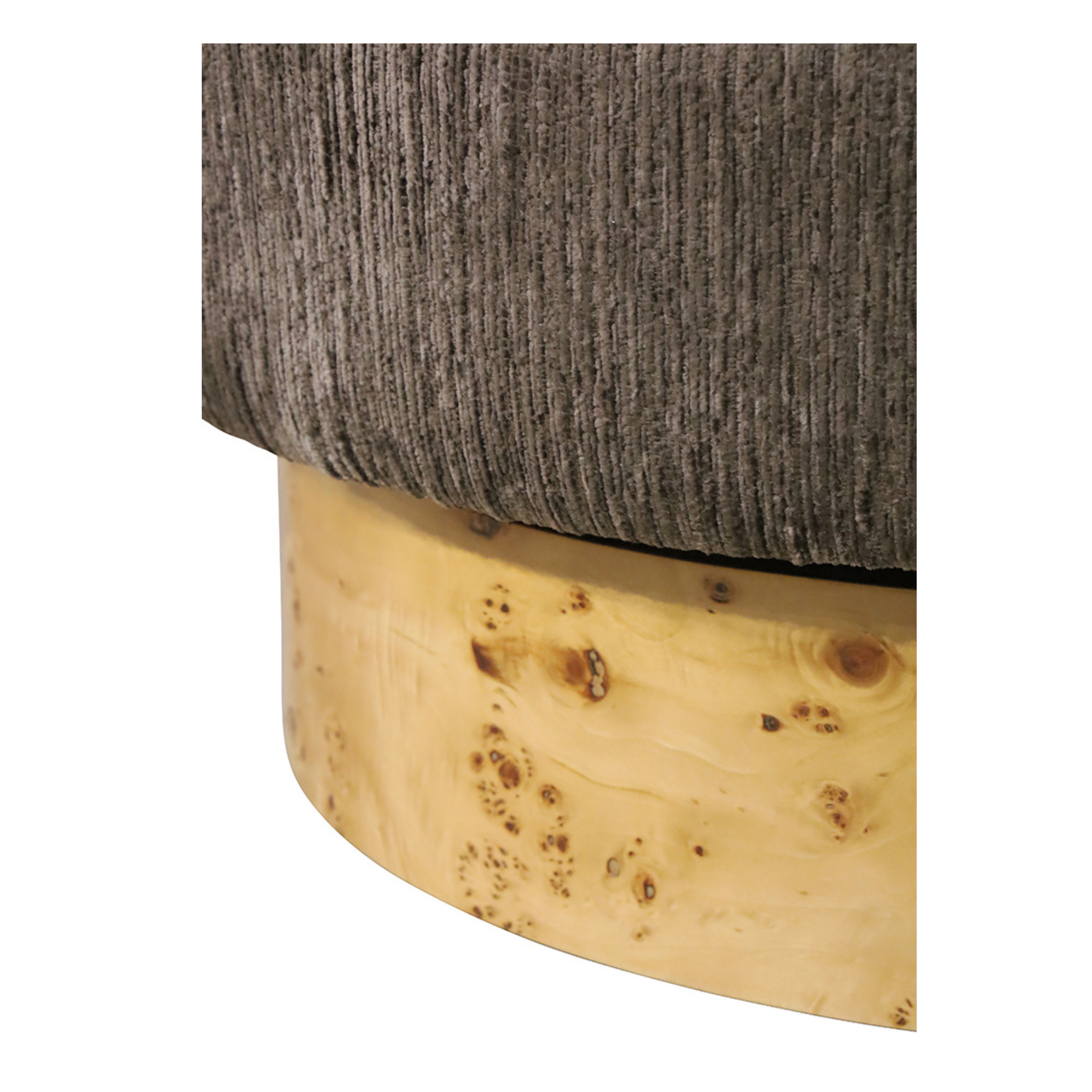 Lulah Swivel Chair With Burl Veneer Base - Chocolate