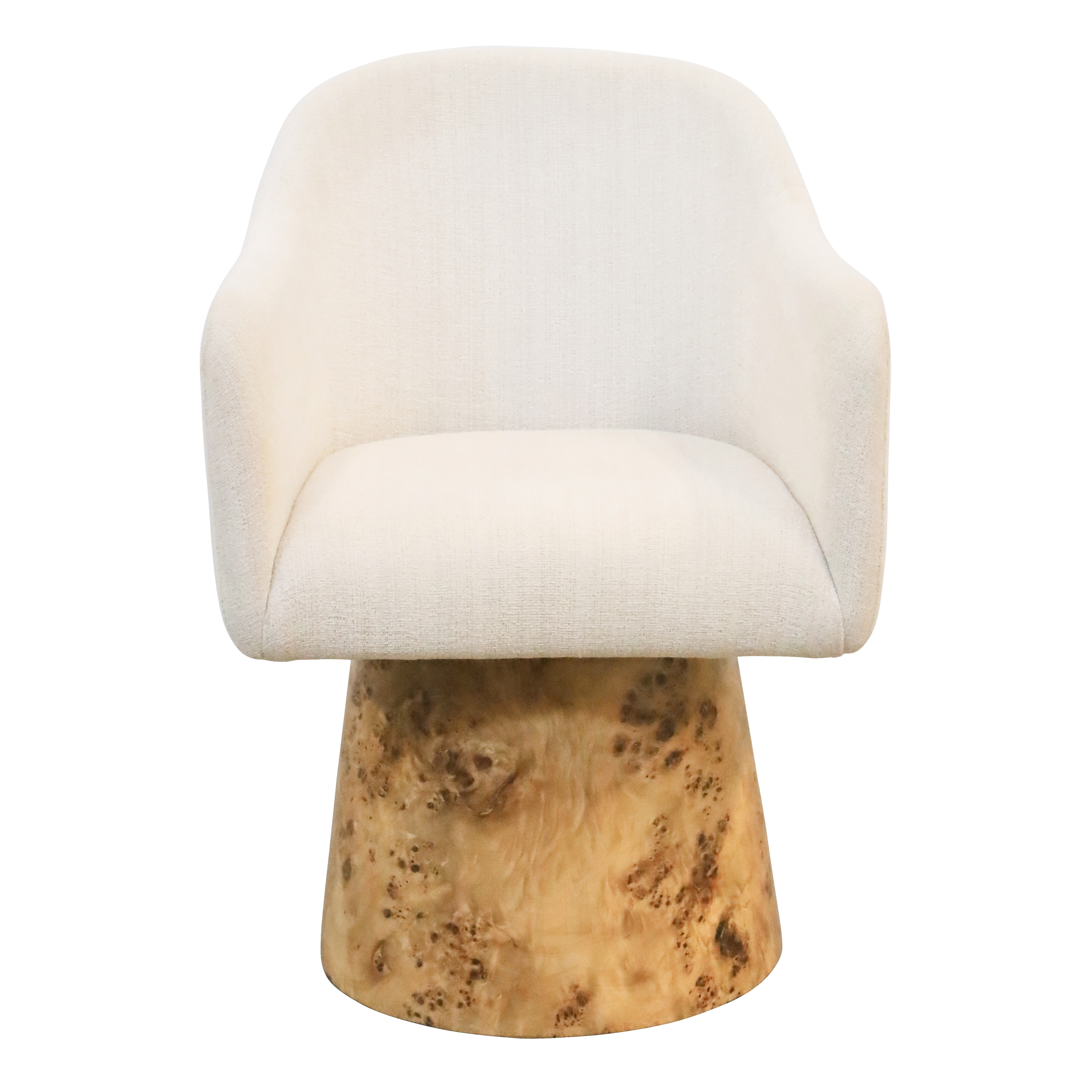 Cruz Swivel Chair With Burl Veneer Base