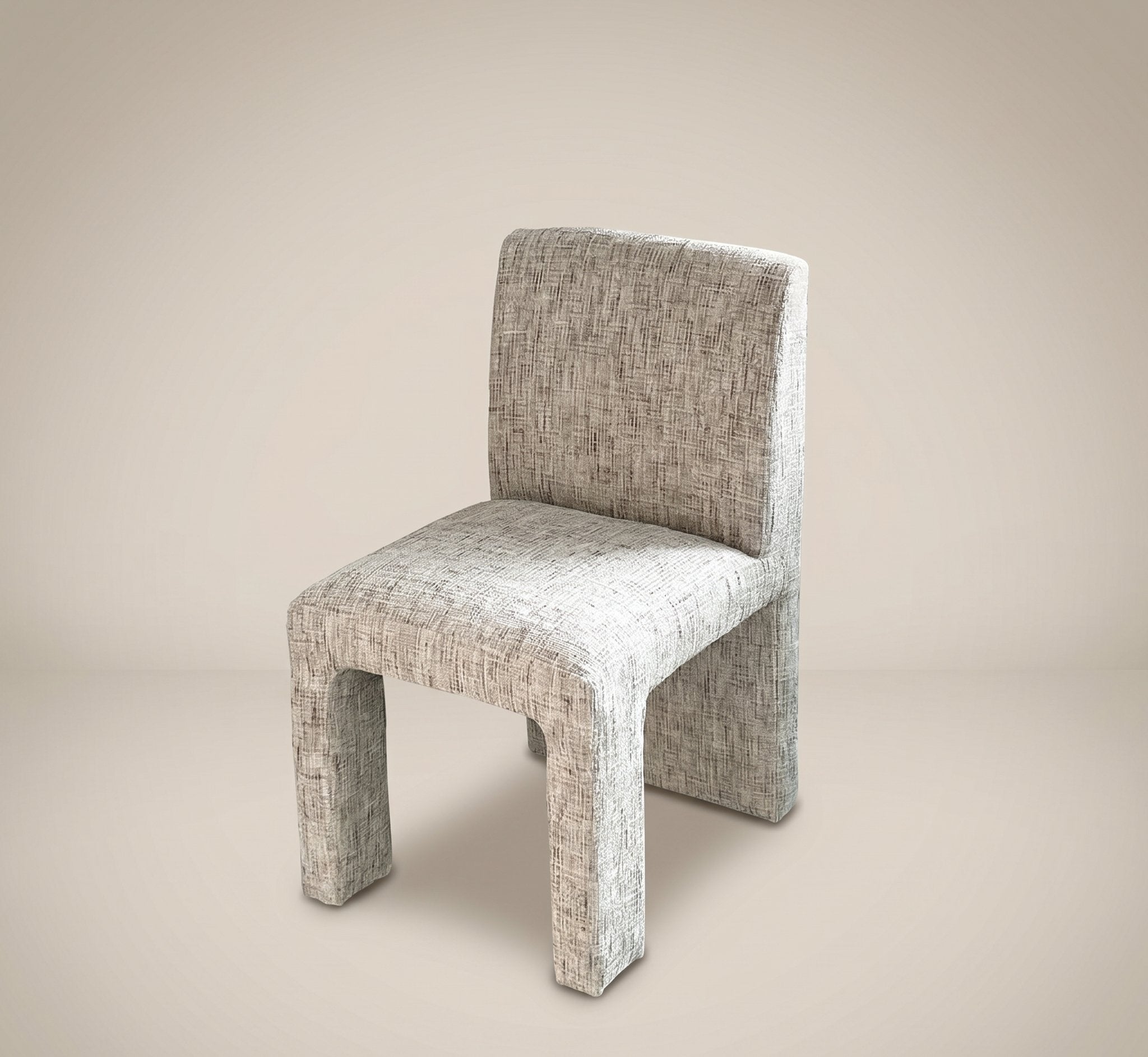 Wide Back Dining Chair - Taupe Fleck