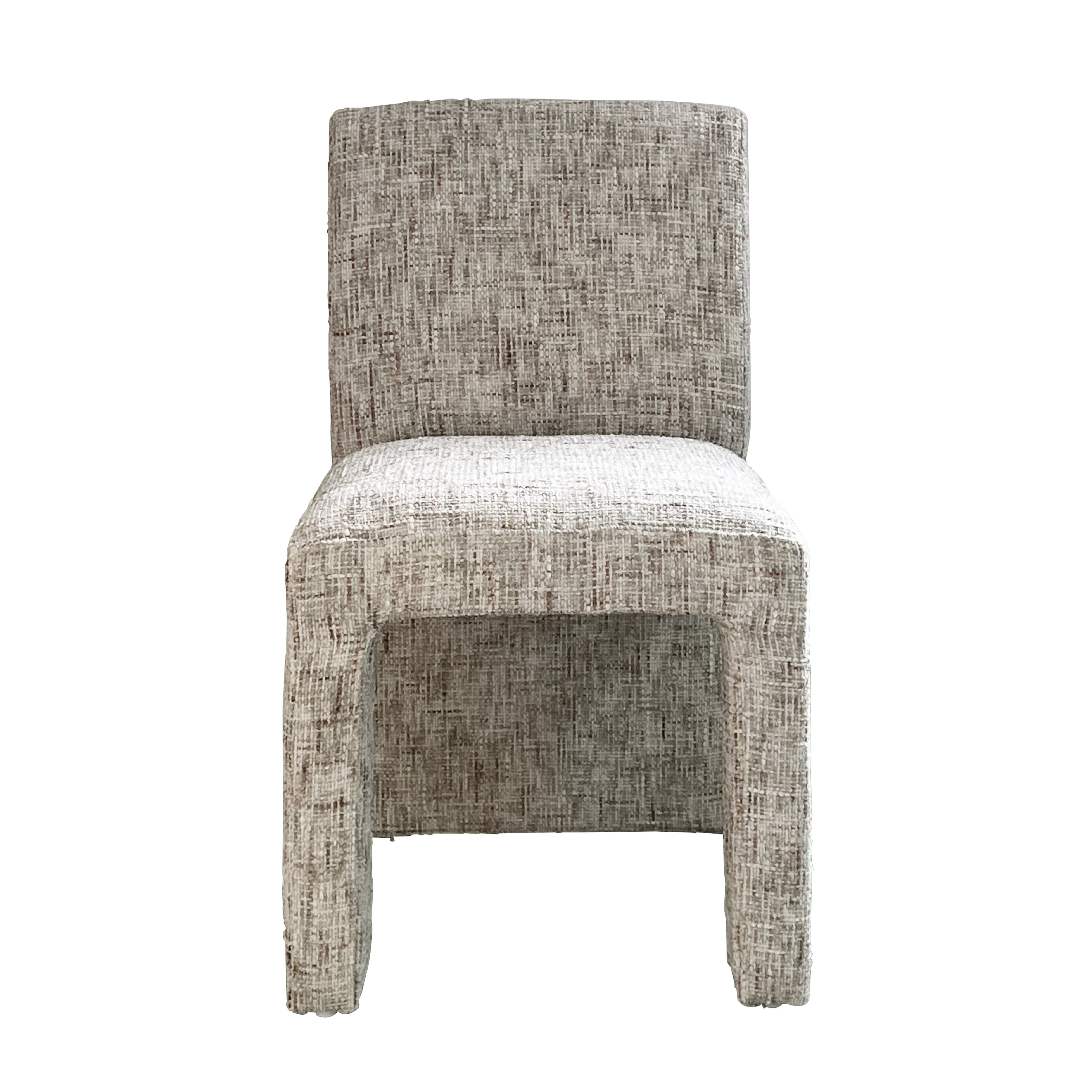 Wide Back Dining Chair - Taupe Fleck
