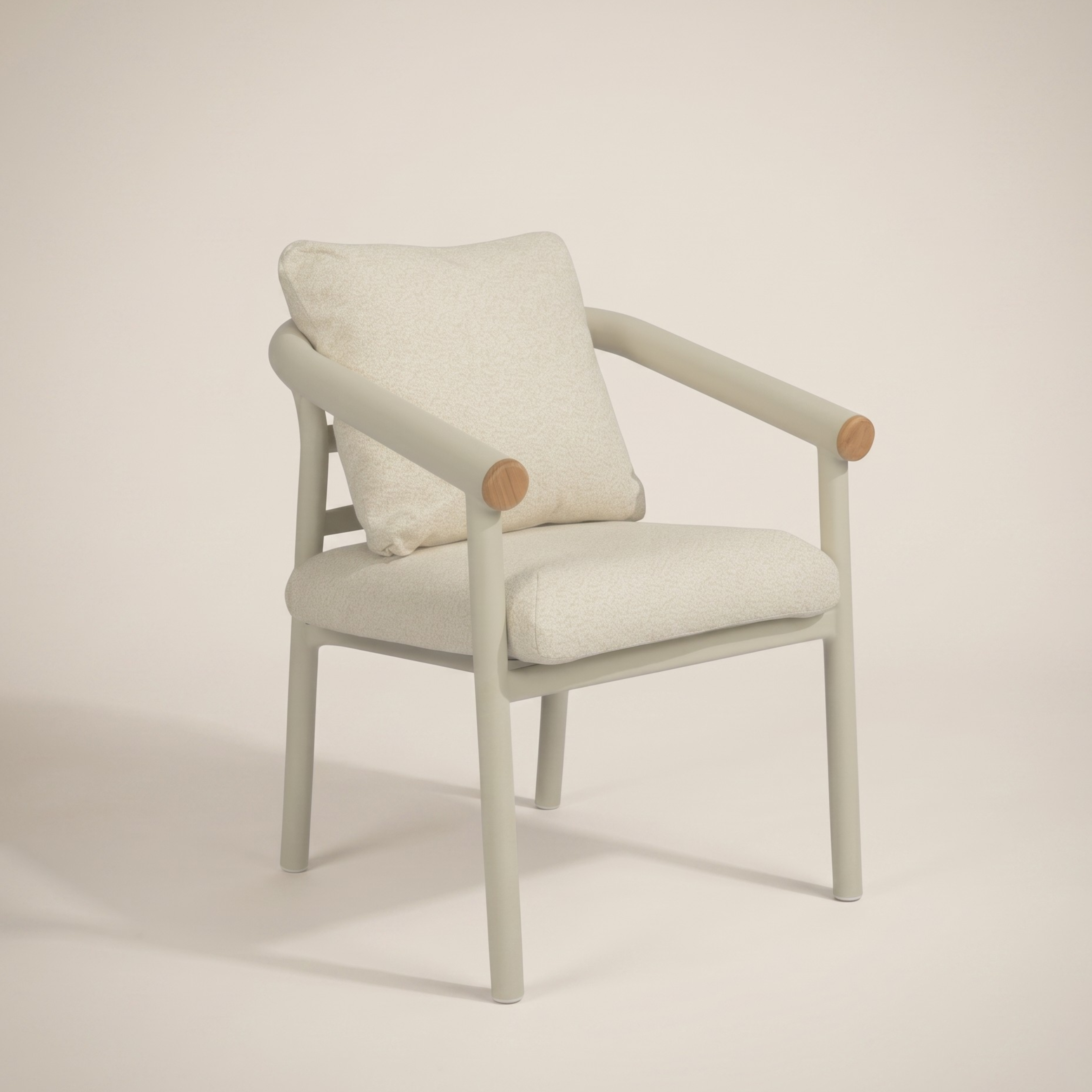 Outdoor Dining Chair - Soft Grey/Teak