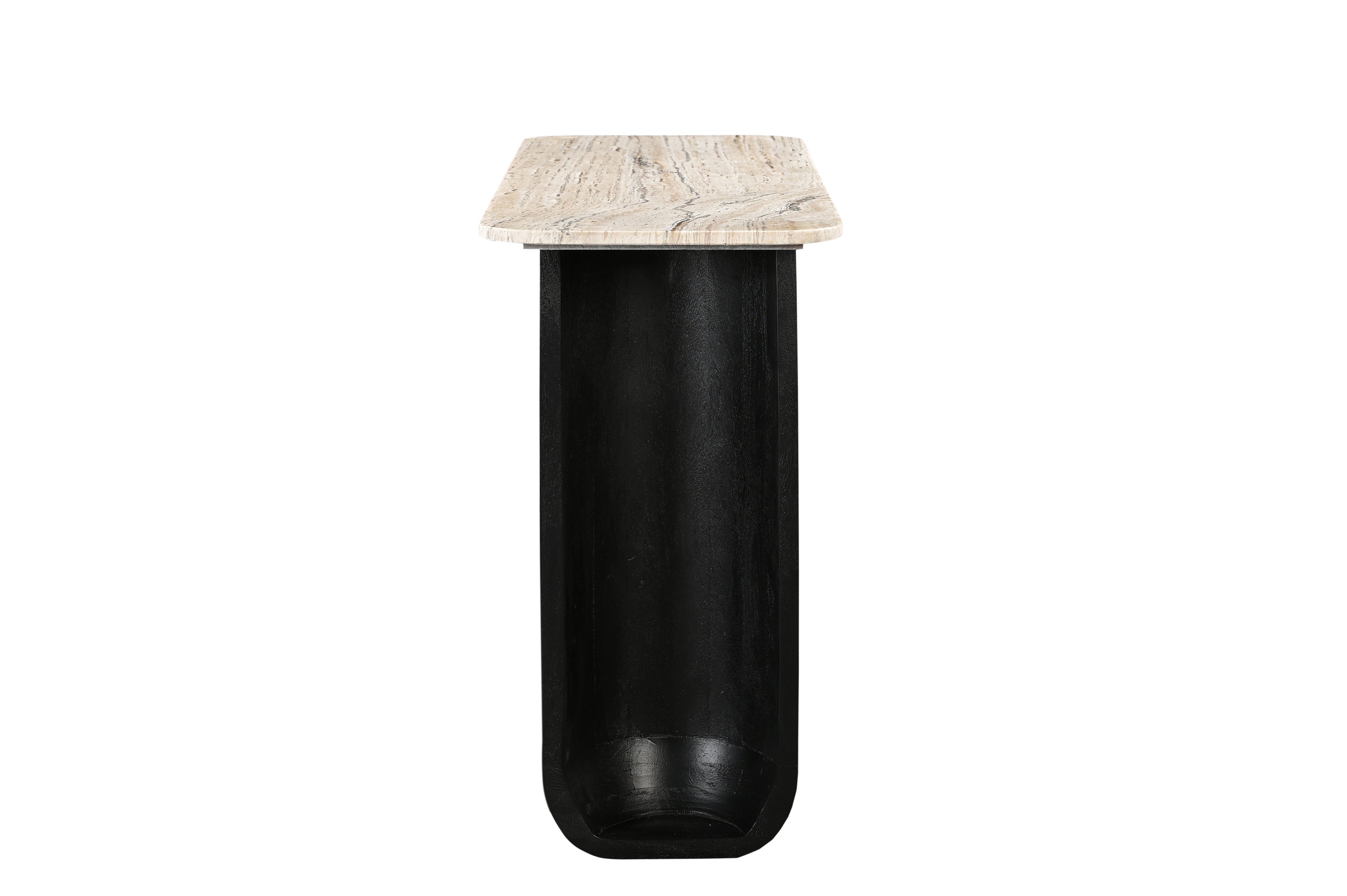 Travertine Console Table - Black