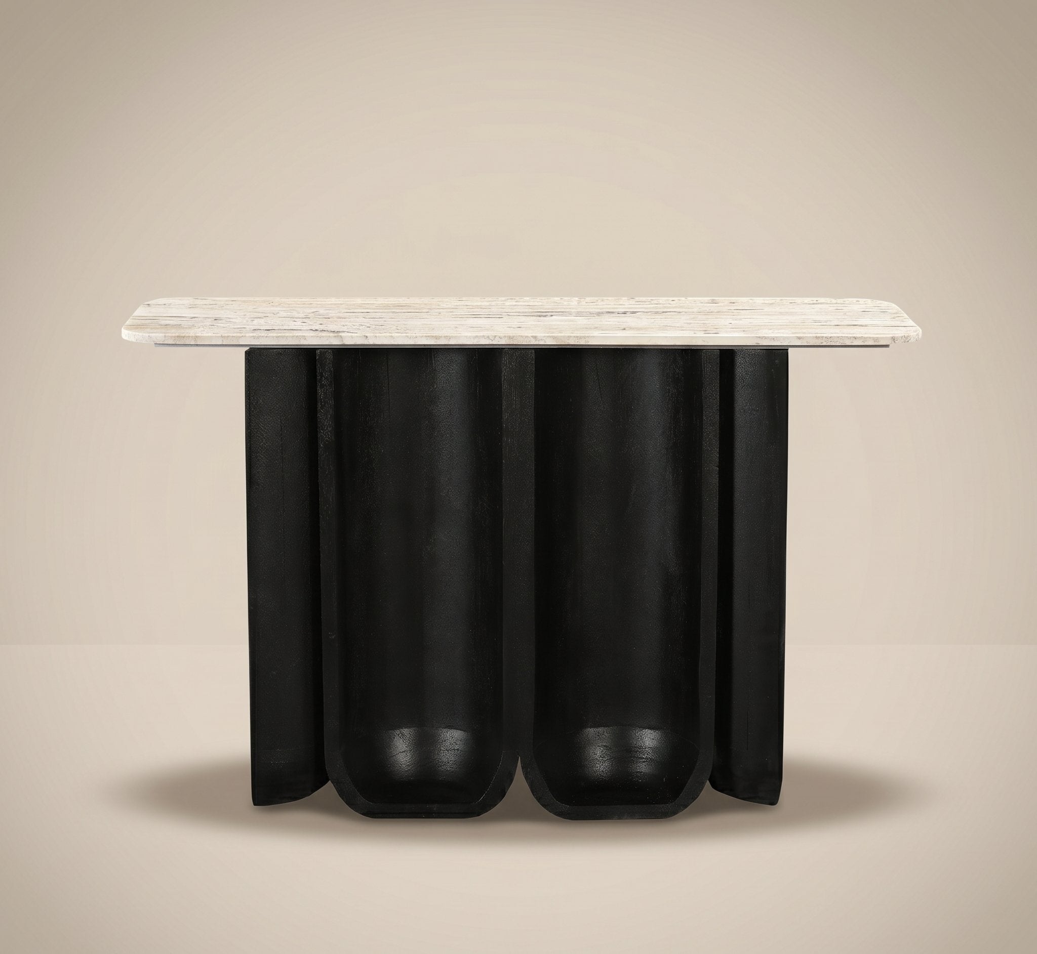 Travertine Console Table - Black