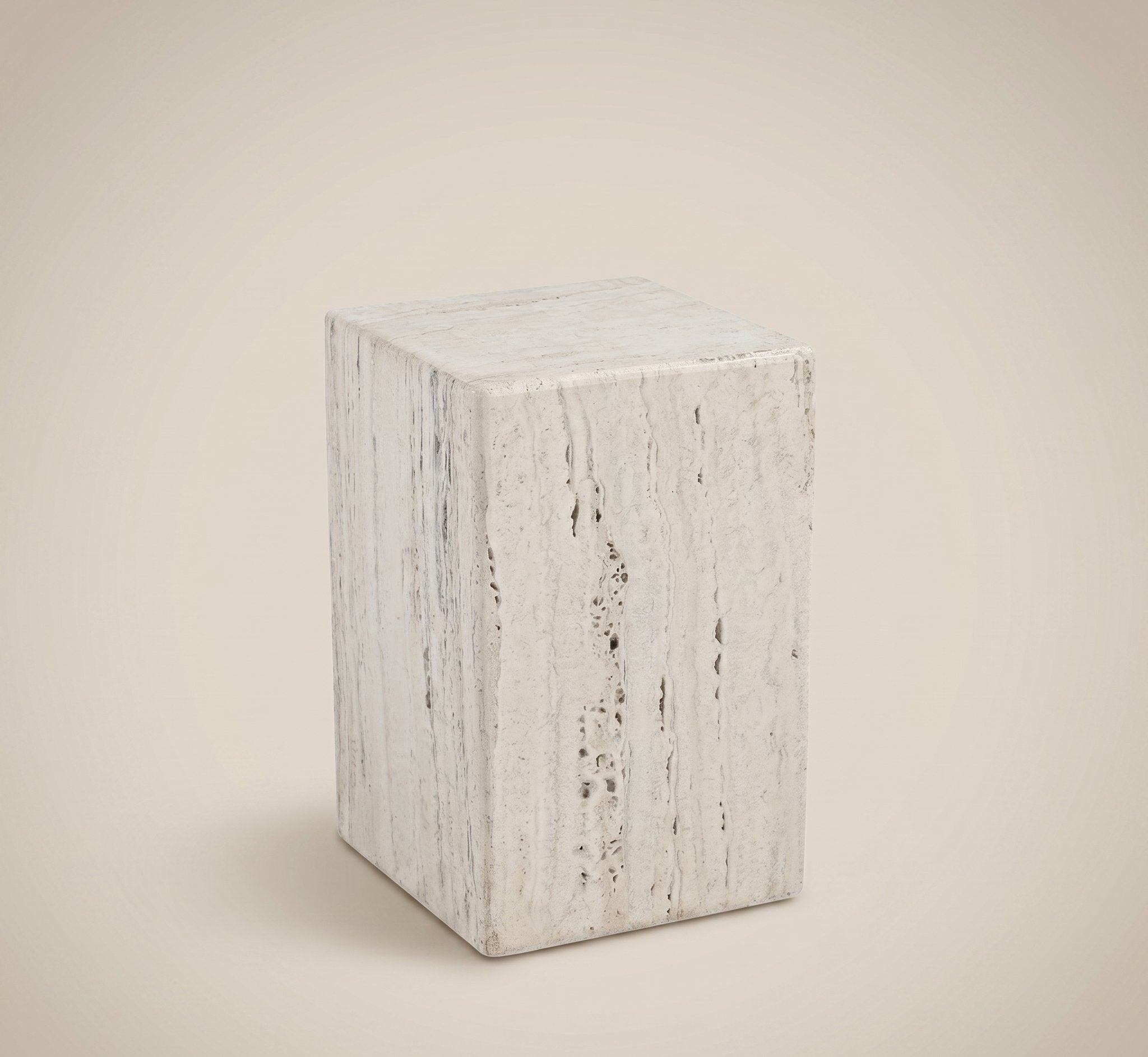 Travertine Side Table