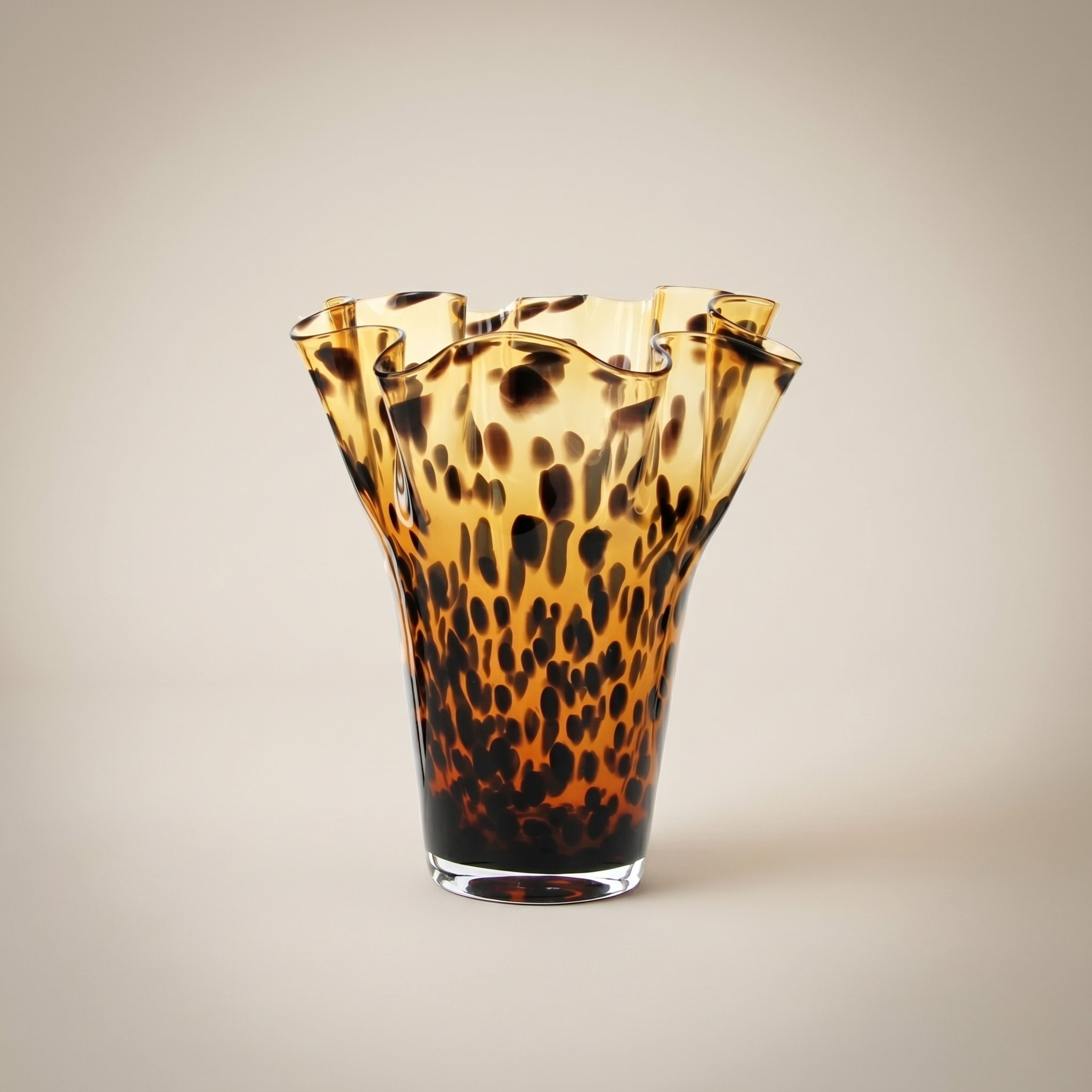 Amber Speckle Glass Vase