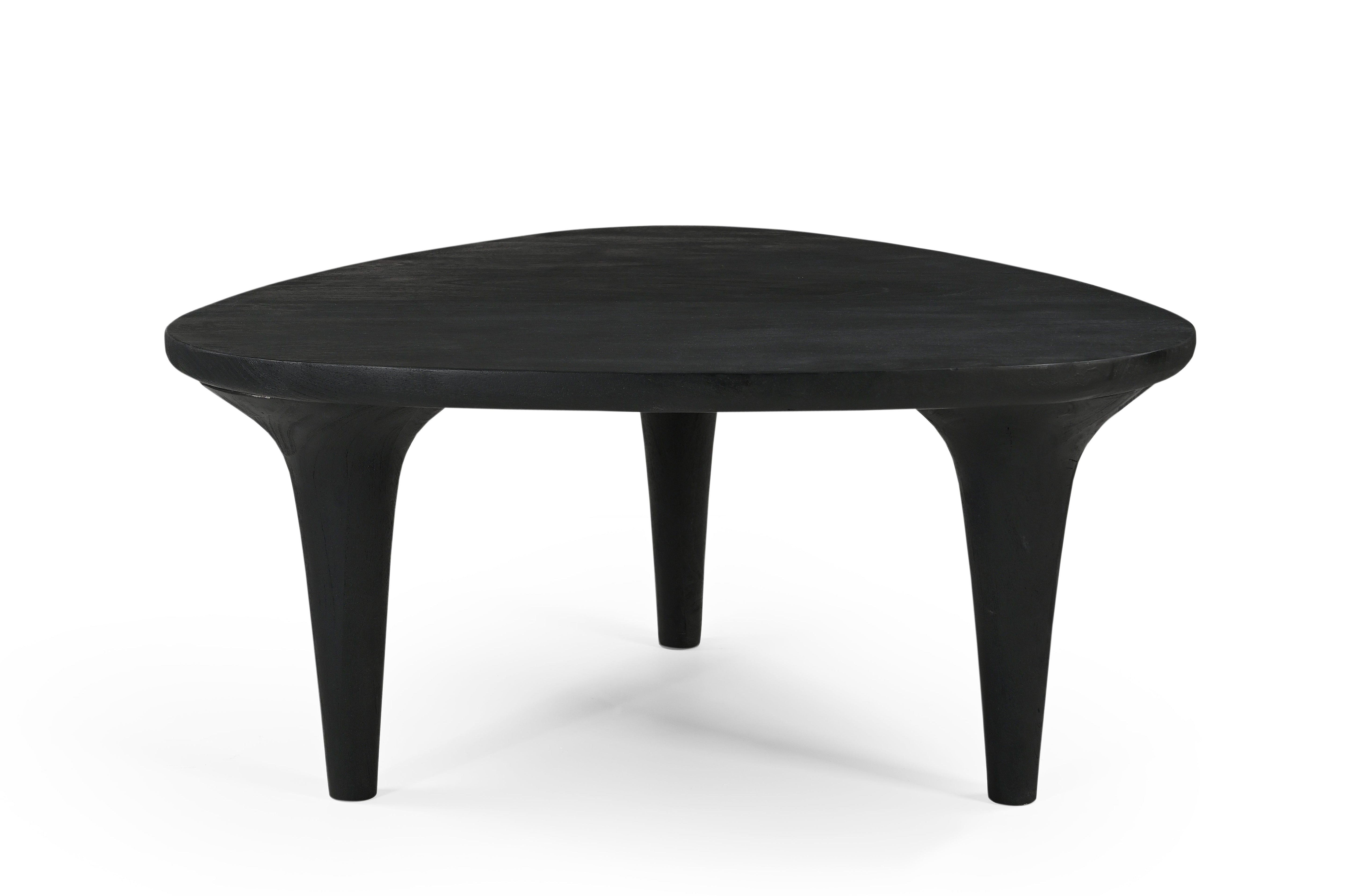 Sculptural Wood Coffee Table - Black