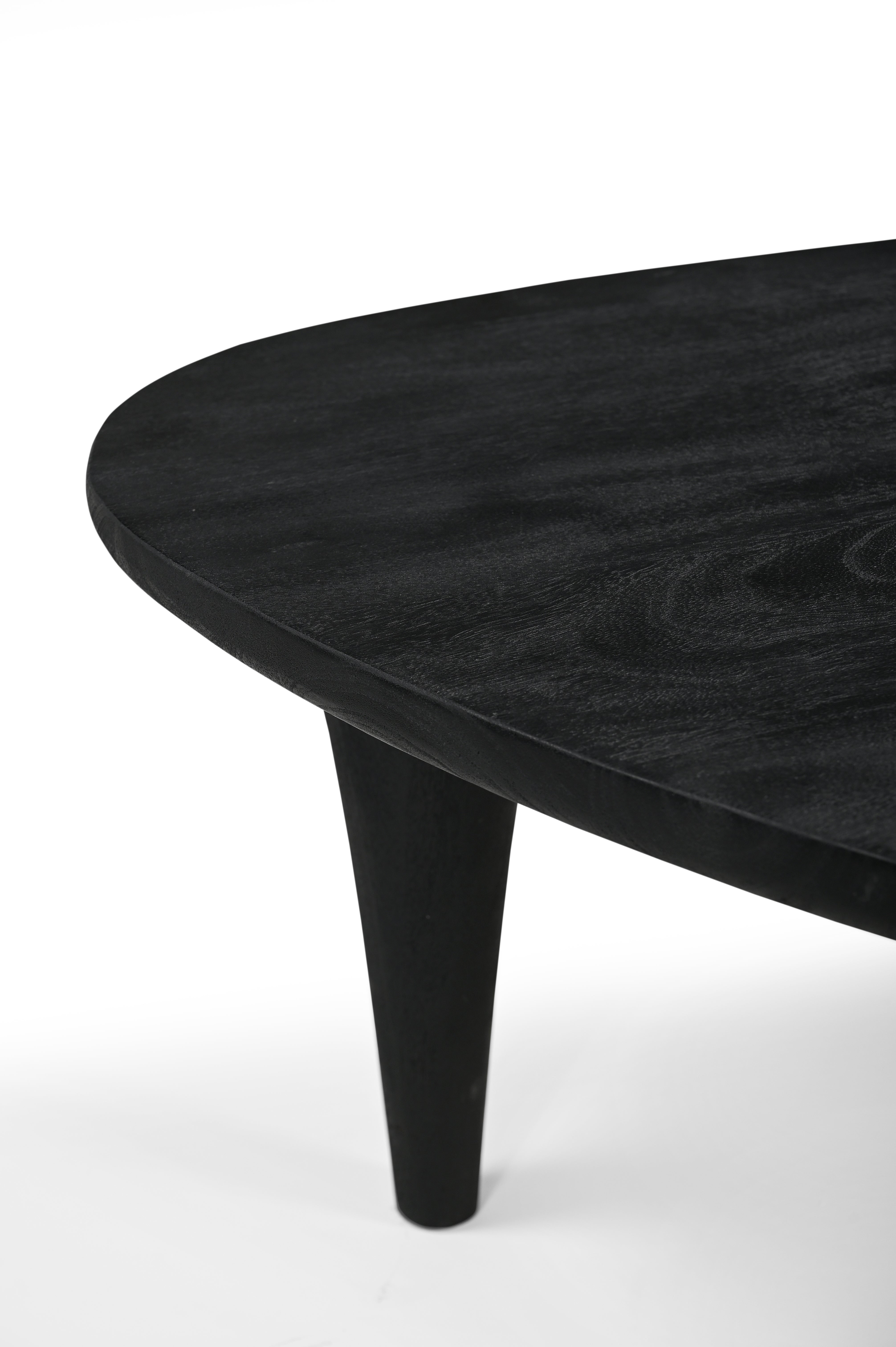 Sculptural Wood Coffee Table - Black