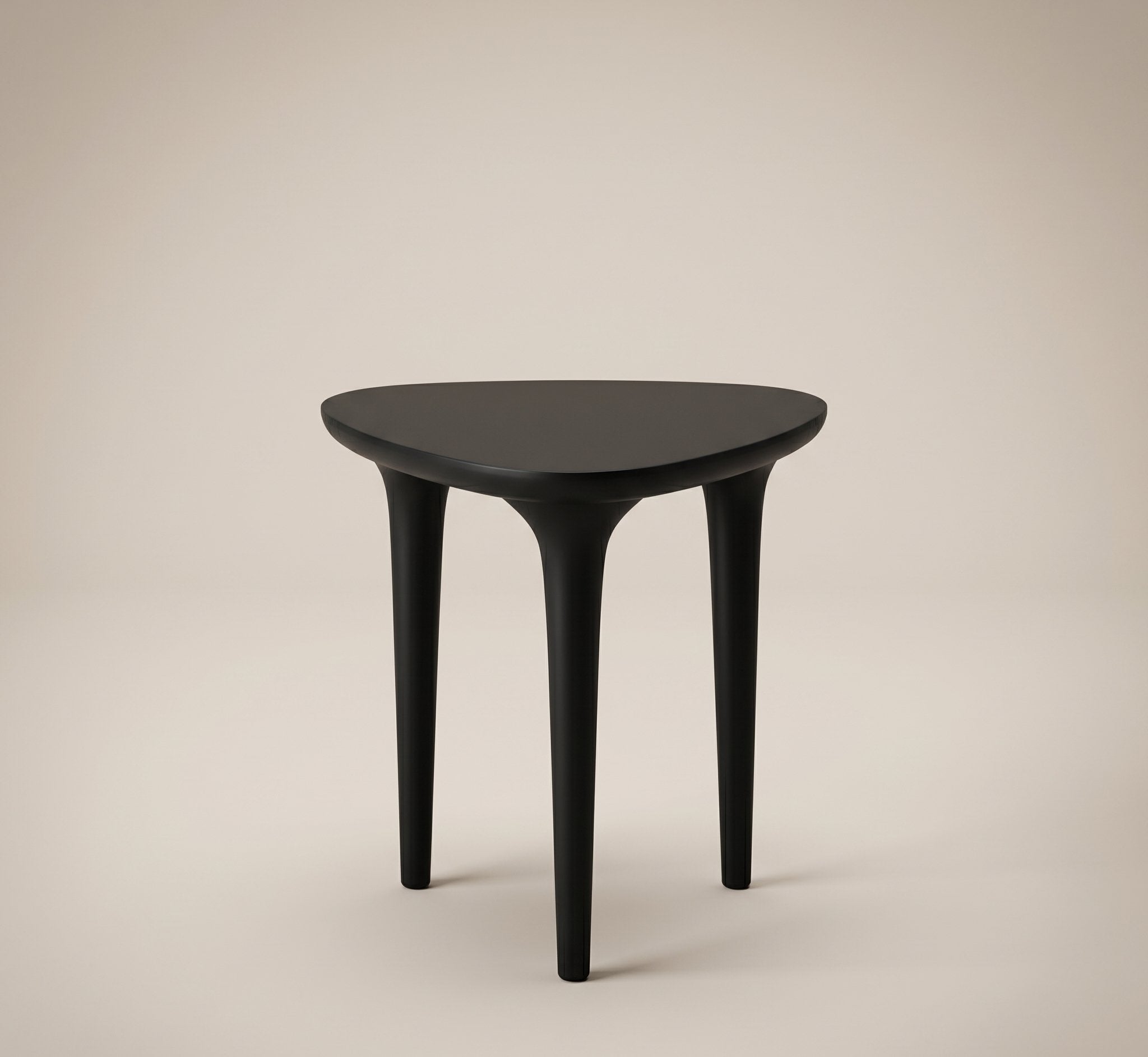 Sculptural Wood Side Table - Black