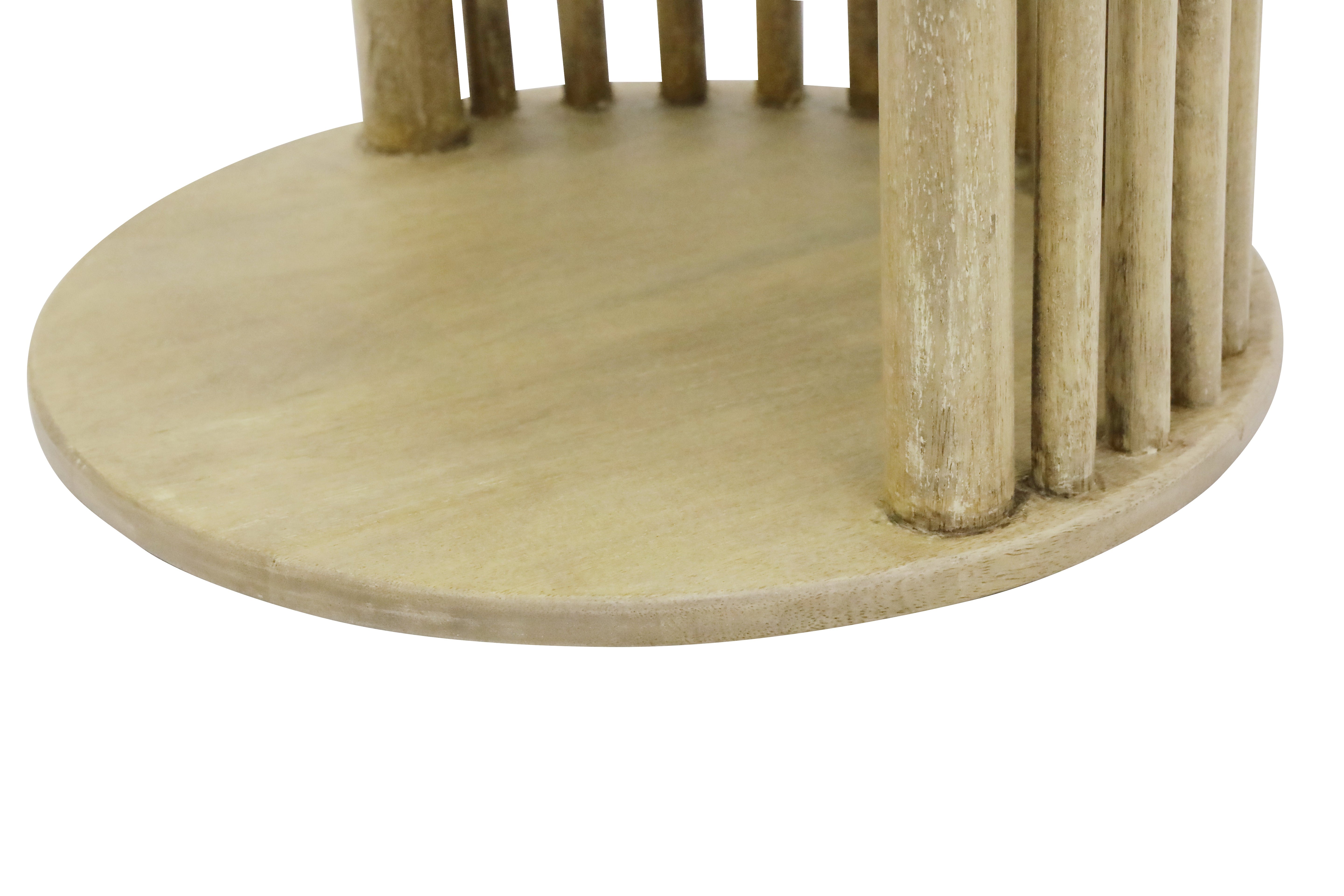 Round Wood Side Table - Natural