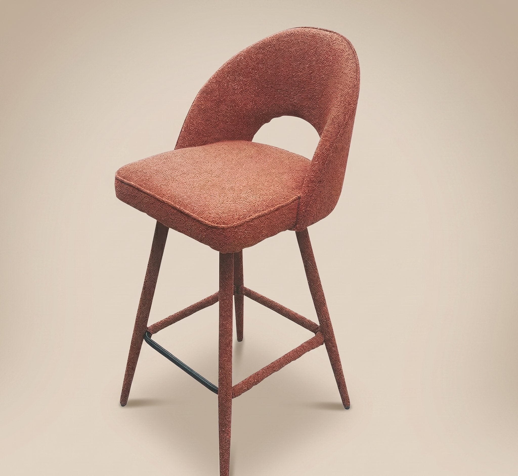 Oval Back Bar Stool - Red Brick