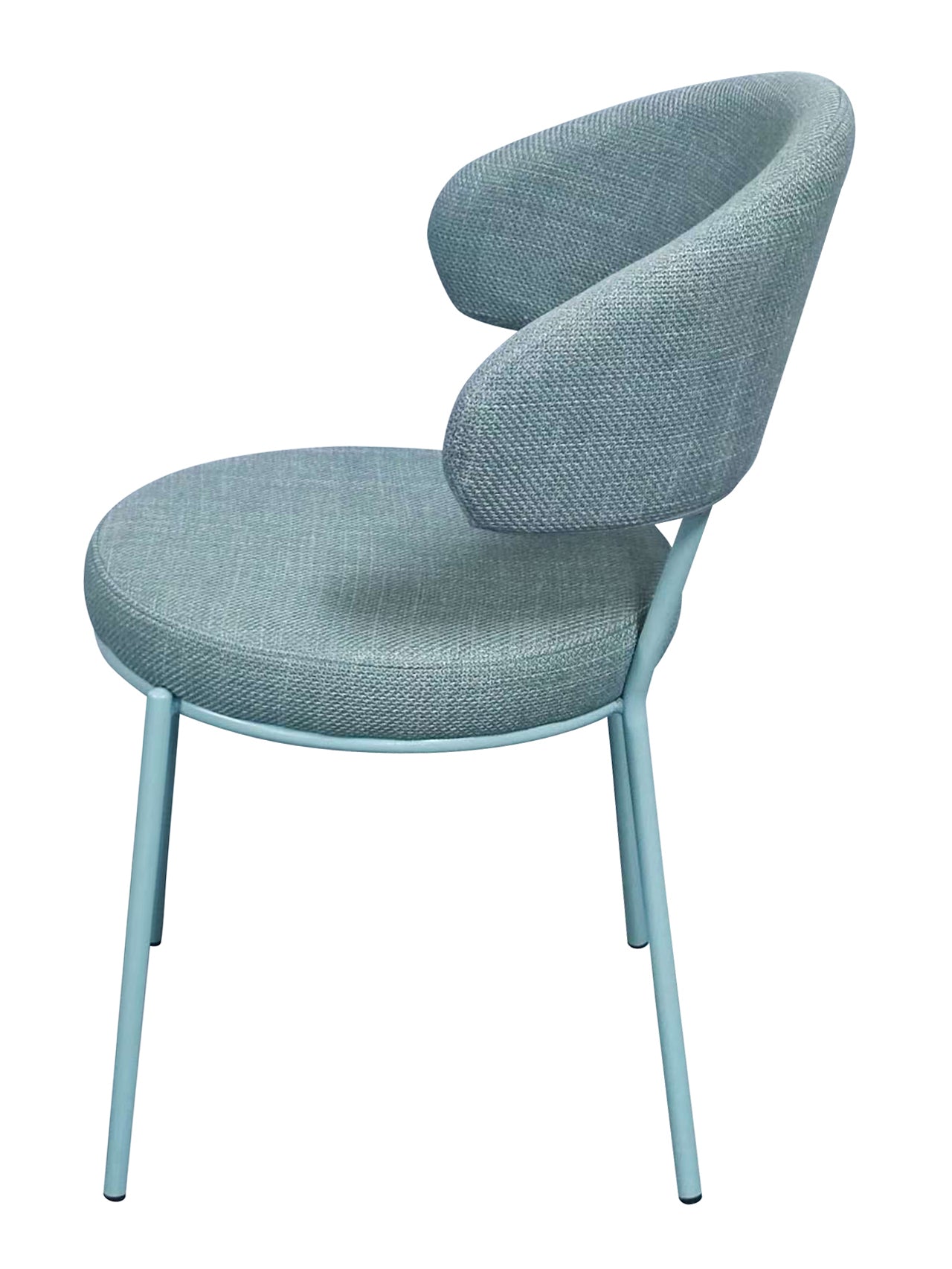 Curved Back Dining Chair - Aqua Marine