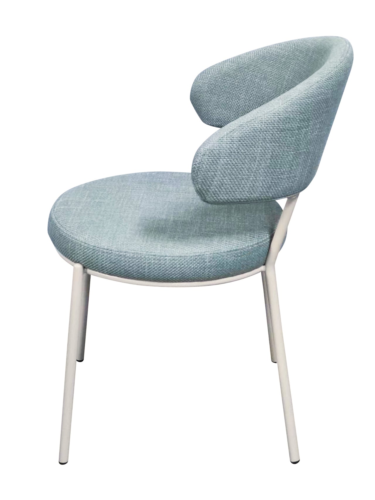 Curved Back Dining Chair - Aqua/Beige