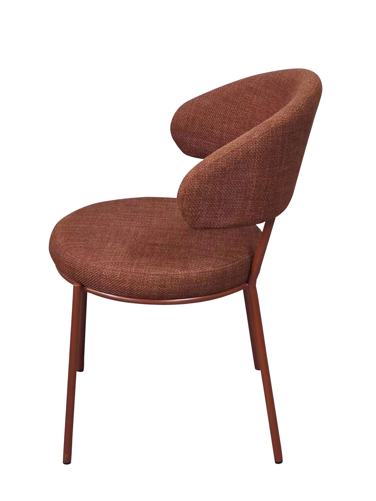 Curved Back Dining Chair - Burnt Russet