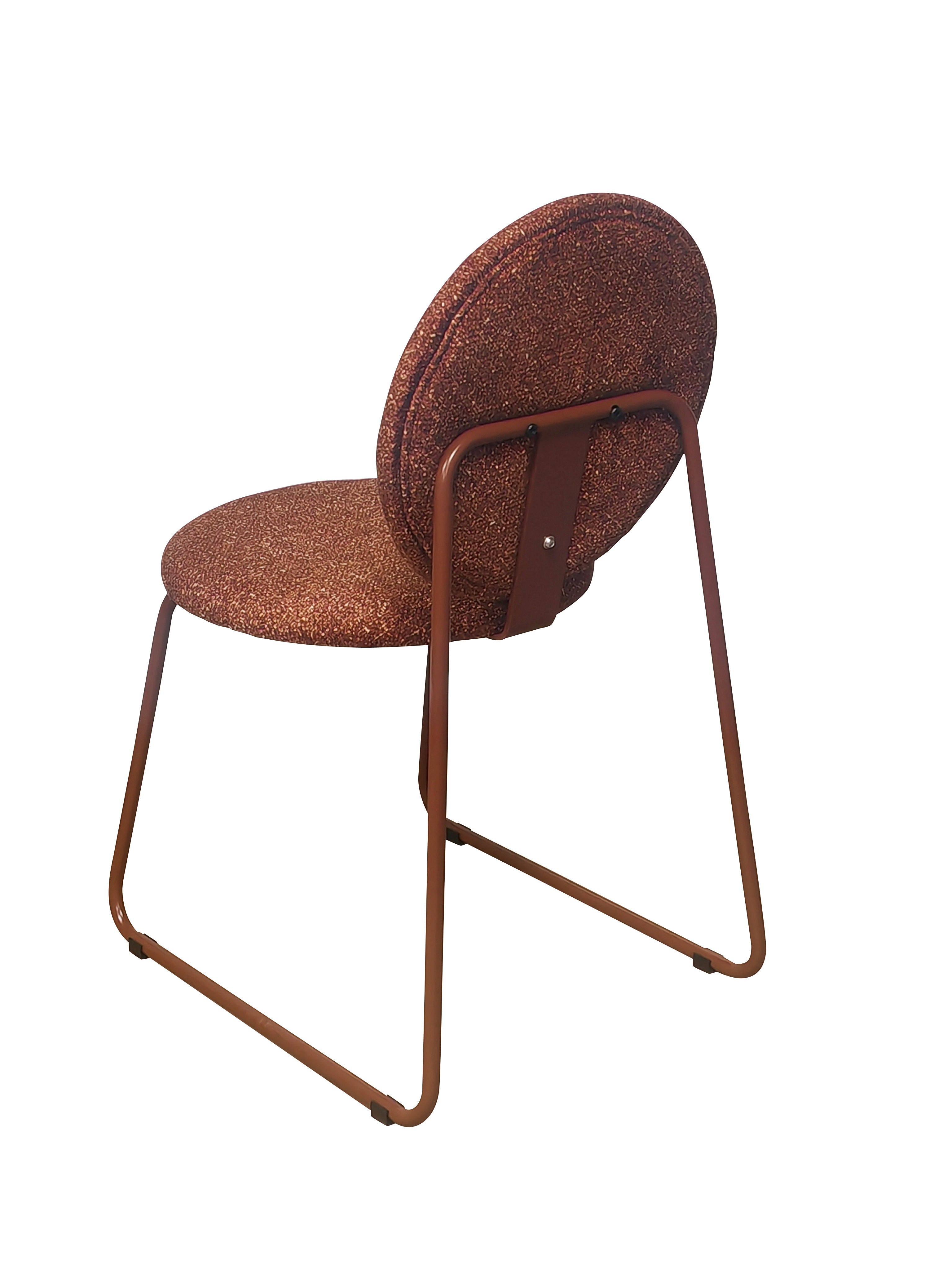 Rounded Back Dining Chair - Terracotta