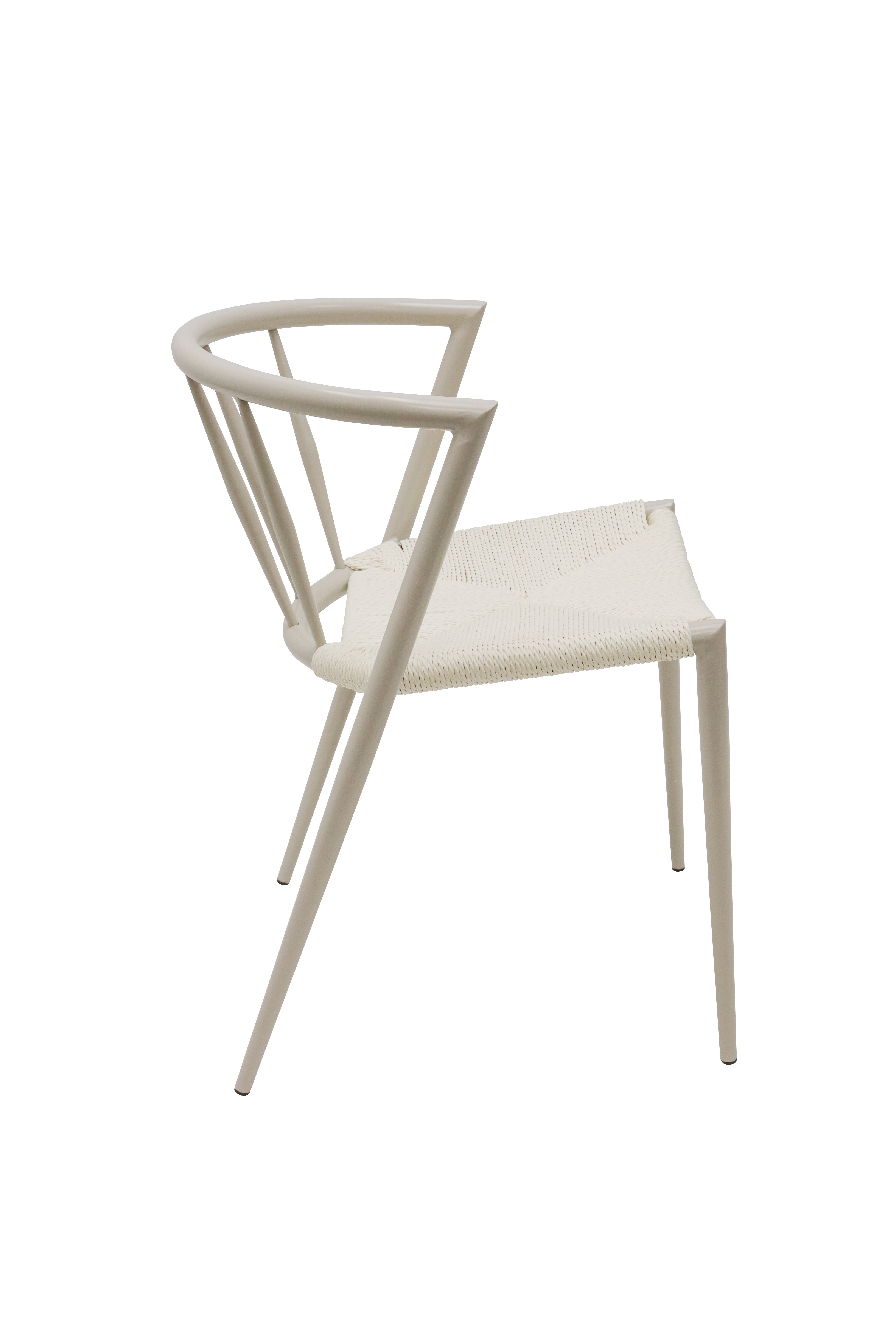 Stackable Metal Dining Chair - White