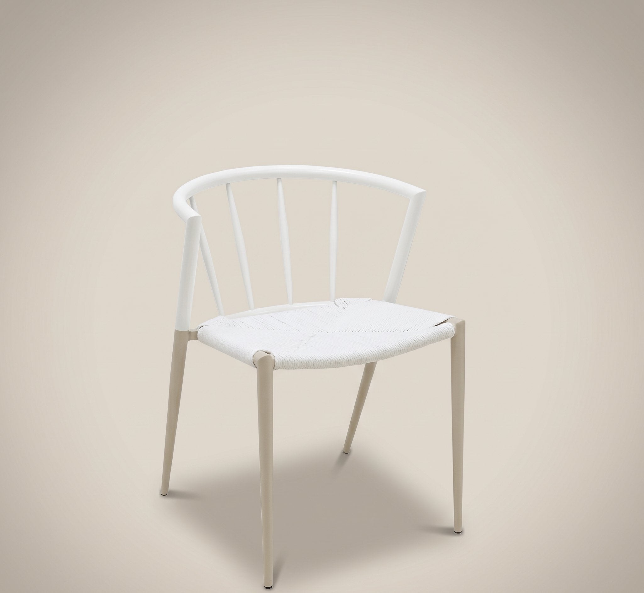 Stackable Metal Dining Chair - White